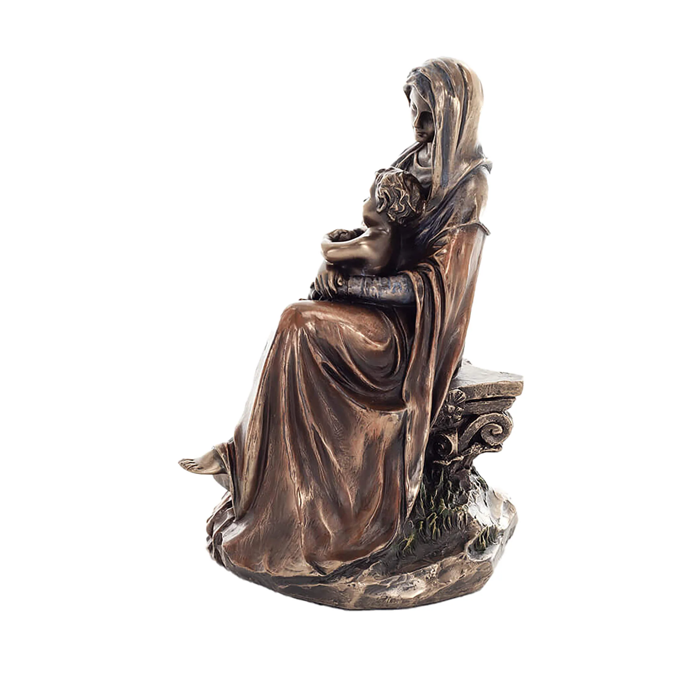Virgin Mary & Baby Jesus 17cm Veronese Cold-Cast Bronze Statue – Madonna & Child Figurine — additional product image 2 from ArtStatues