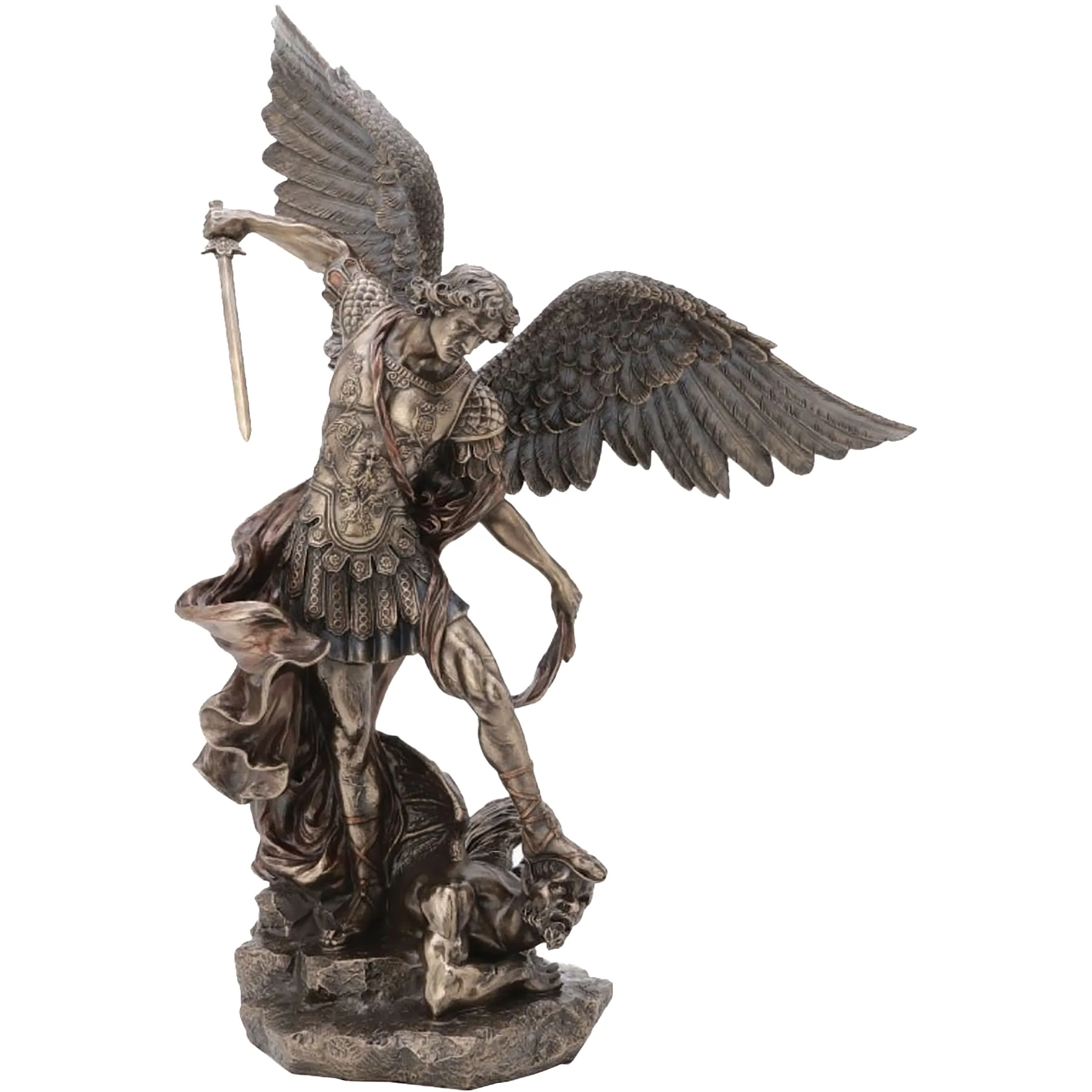 Archangel Saint Michael Statue – Cold-Cast Bronze, 15 cm Figurine