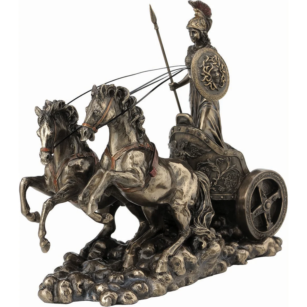 Athena Goddess of Wisdom and War on Chariot 22x26,5cm Veronese Statue — additional product image 2 from ArtStatues