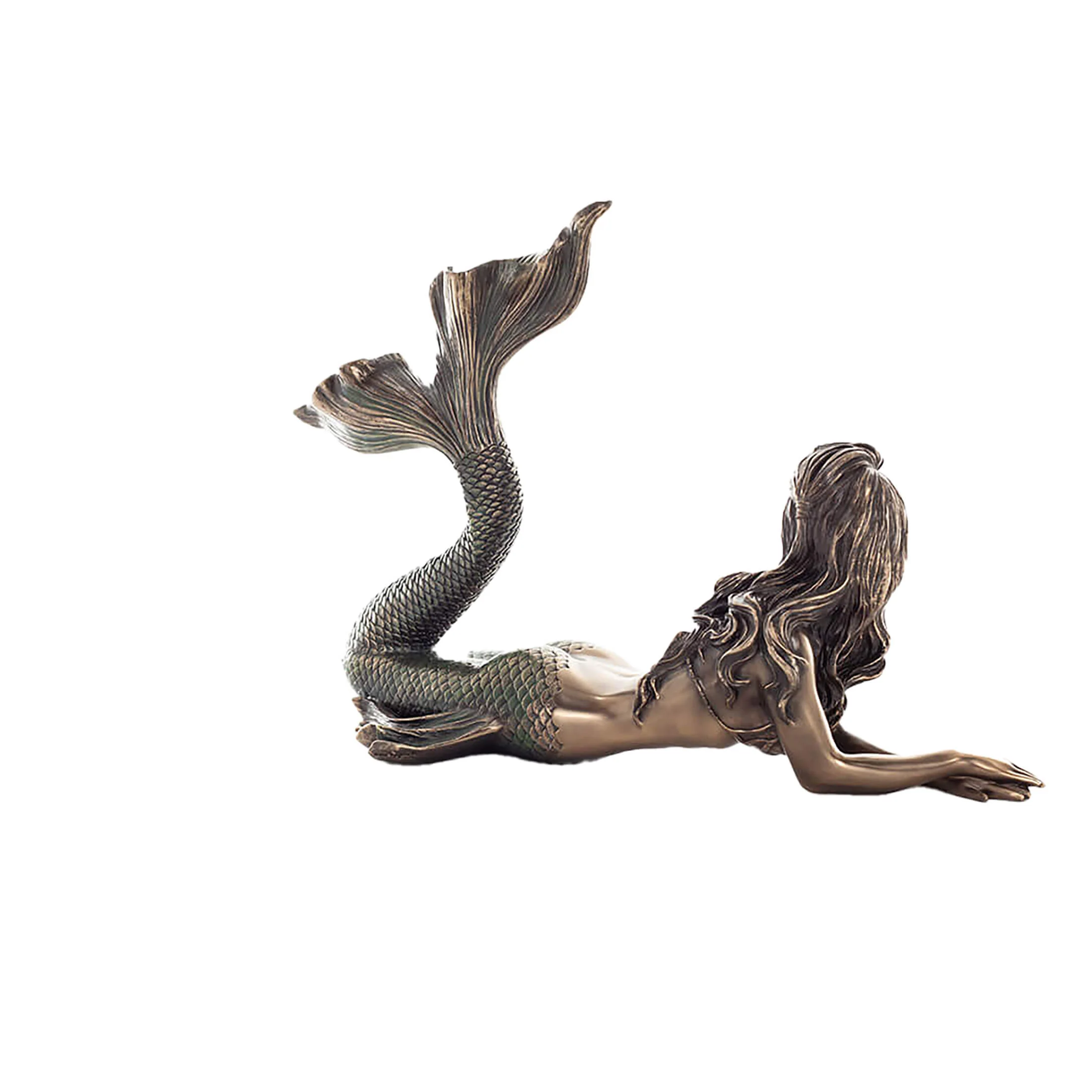 Mermaid Cold-Cast Bronze Statue – 19.5×29 cm Enchanting Ocean Siren — additional product image 3 from ArtStatues
