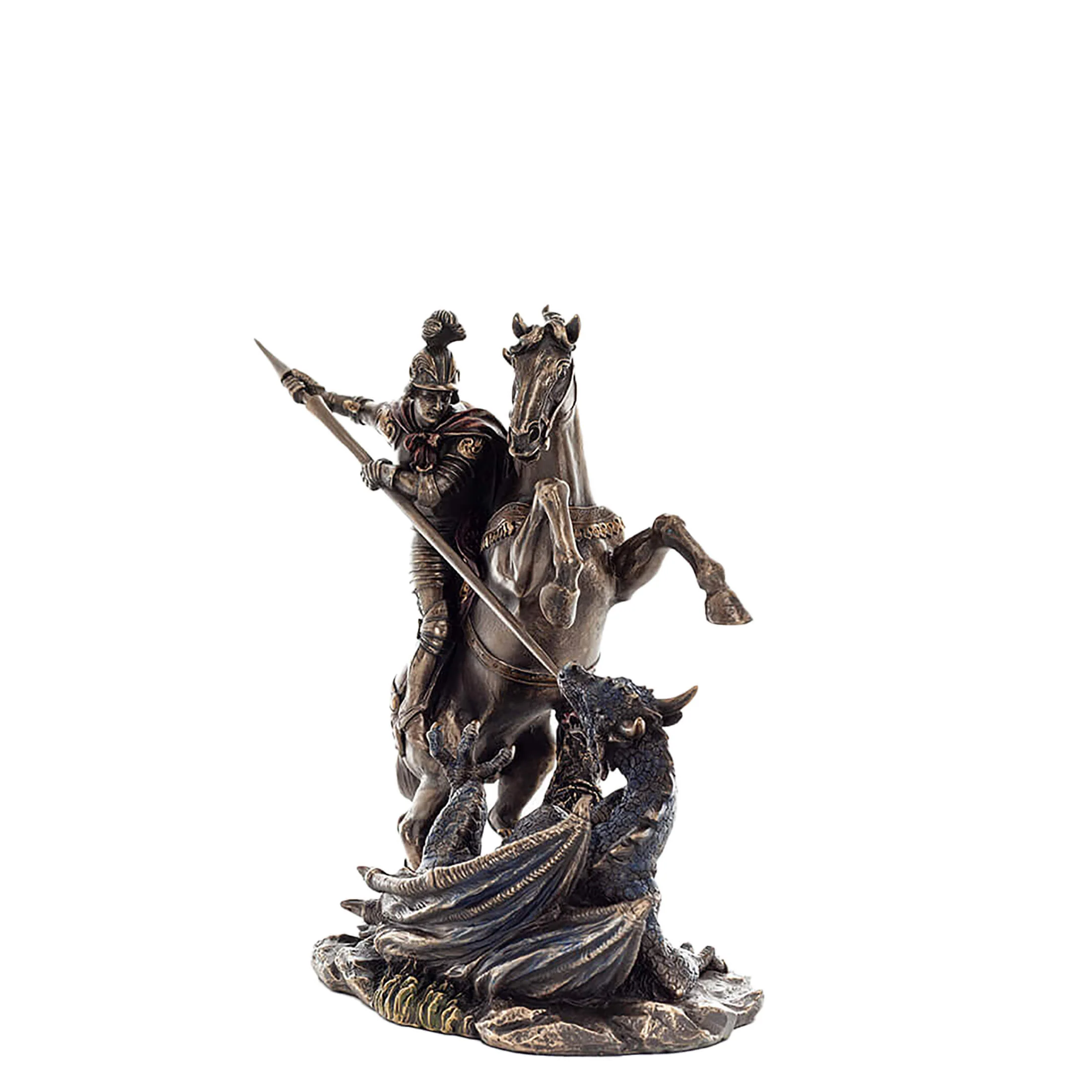 Saint George Slaying the Dragon 23x21cm Veronese Cold-Cast Bronze Statue – Christian Warrior Figurine — additional product image 2 from ArtStatues
