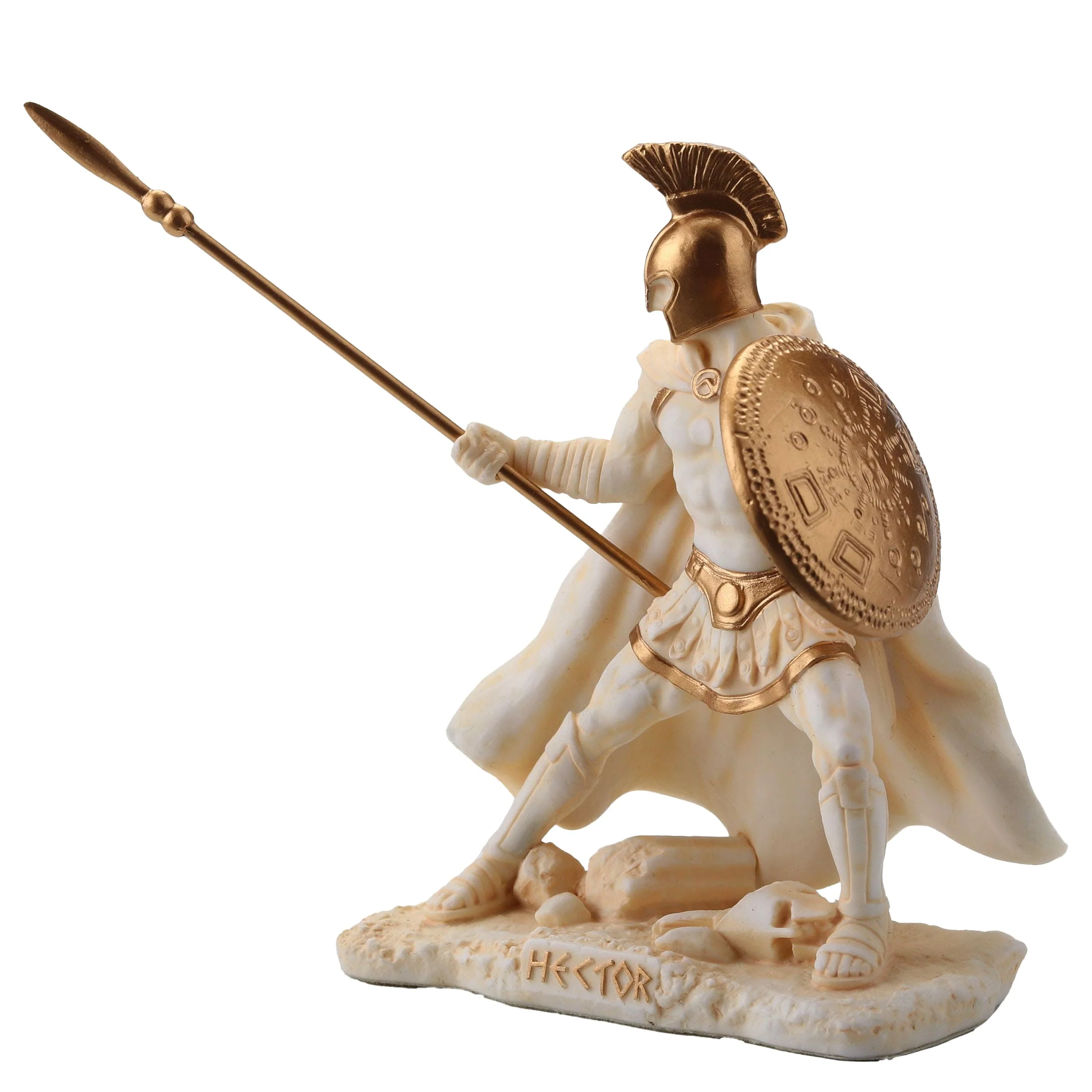 Hector Trojan Warrior Statue – White & Gold, 9.5 cm — additional product image 2 from ArtStatues