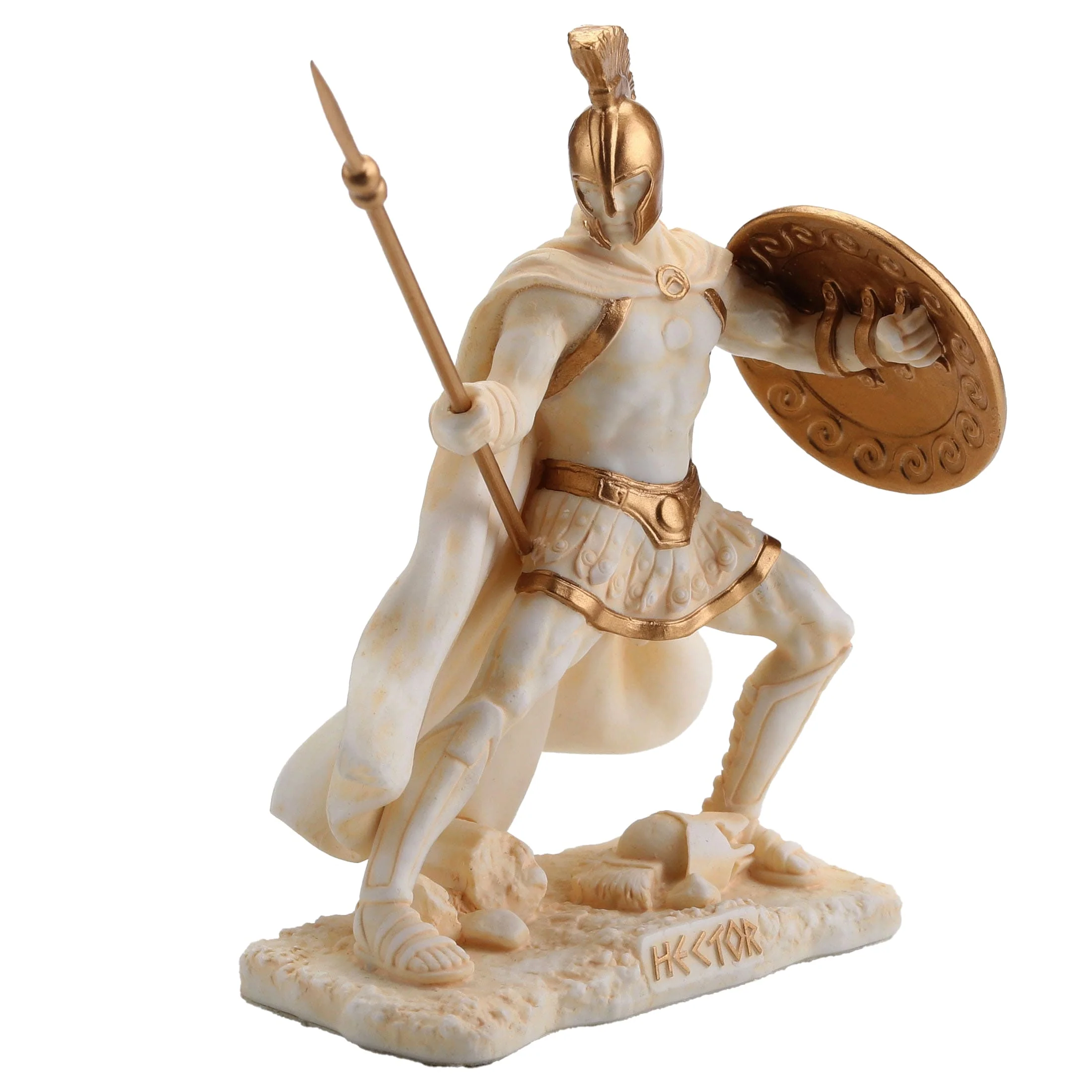 Hector Trojan Warrior Statue – White & Gold, 9.5 cm — additional product image 4 from ArtStatues