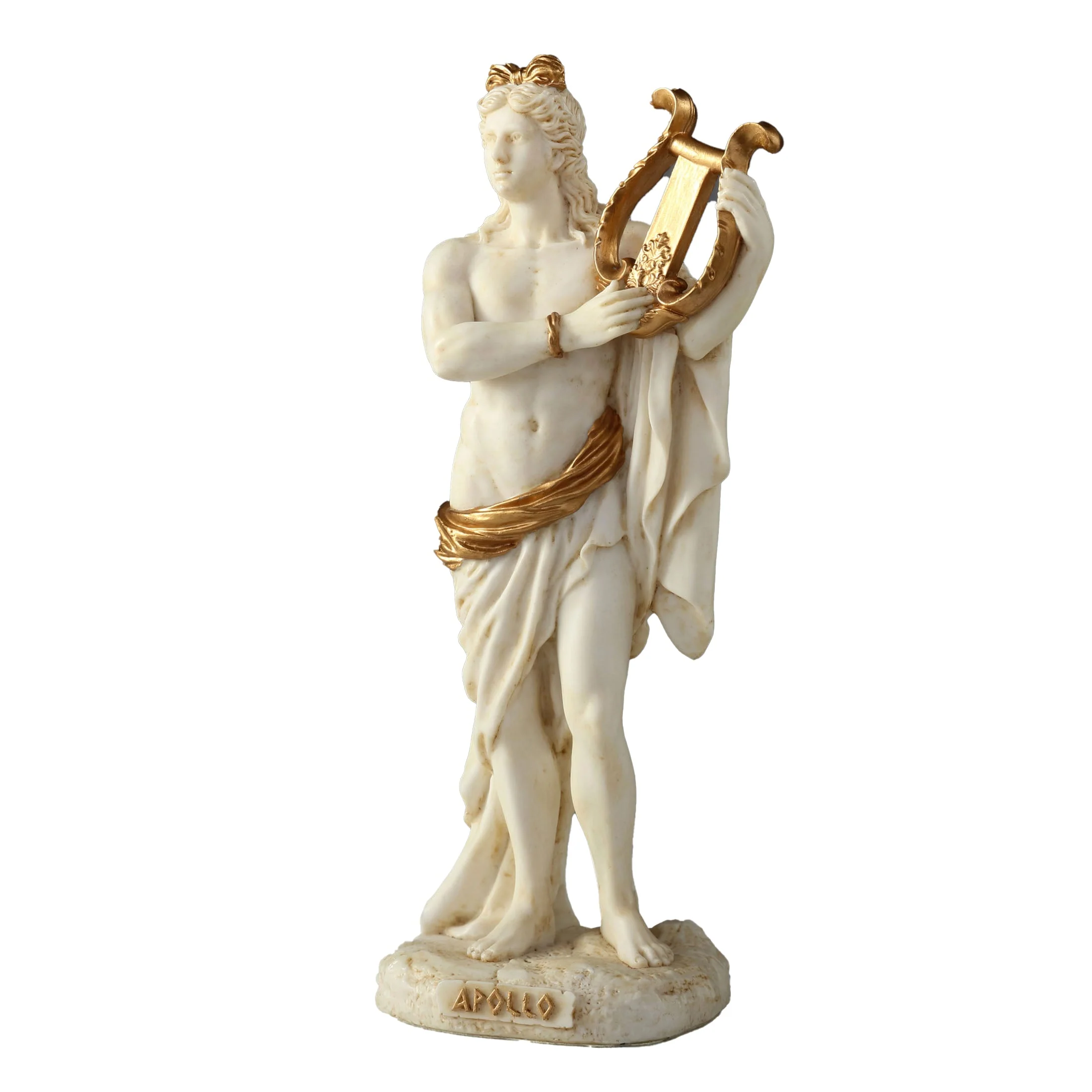Greek God Apollo Playing Lyre 16cm Veronese White Statue — additional product image 2 from ArtStatues
