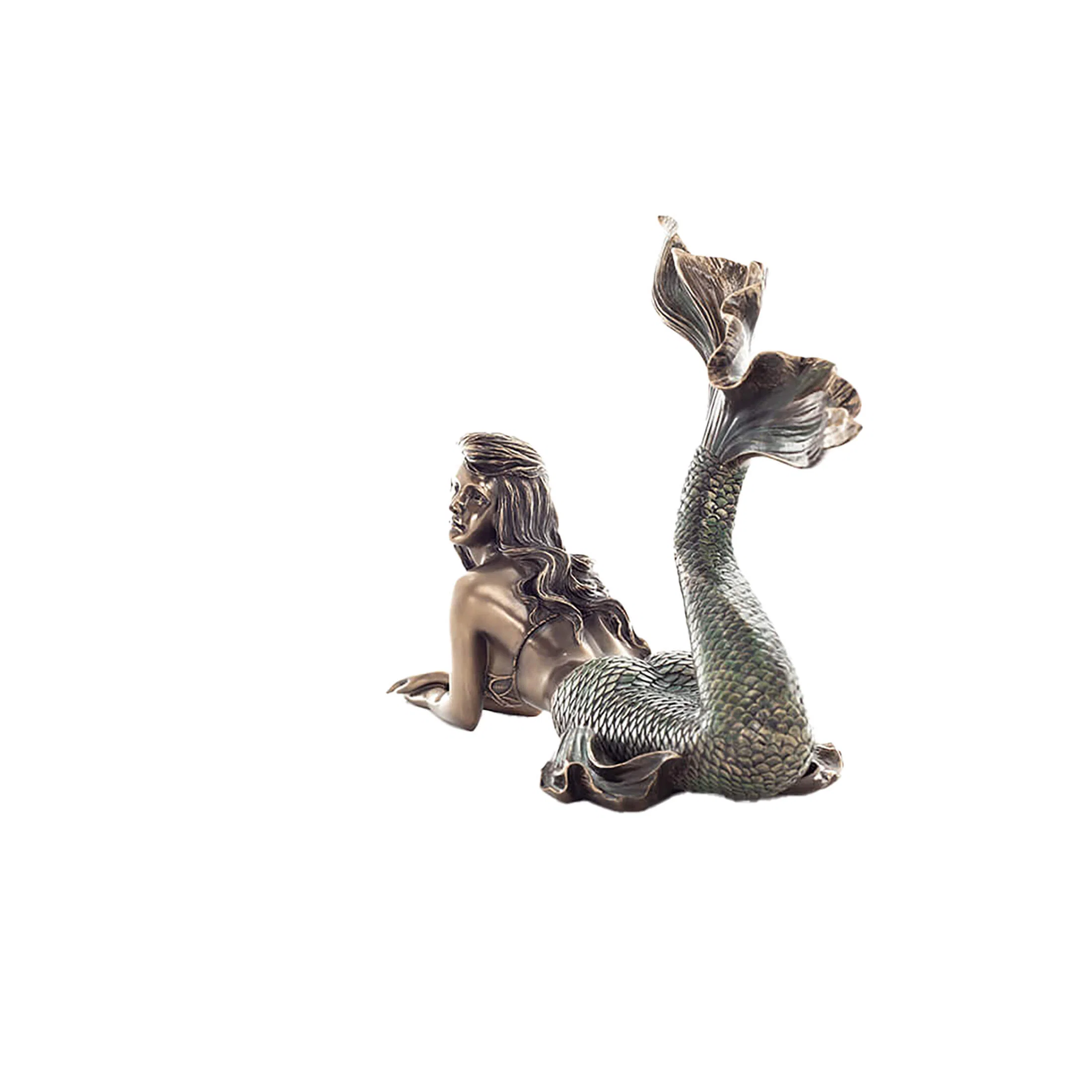 Mermaid Cold-Cast Bronze Statue – 19.5×29 cm Enchanting Ocean Siren — additional product image 2 from ArtStatues