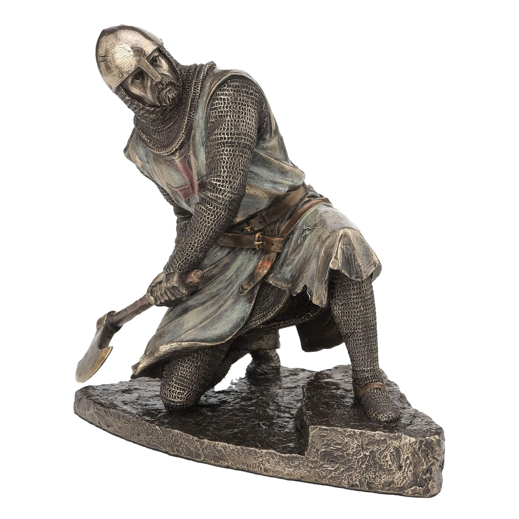 Templar Knight with Axe Statue – Cold-Cast Bronze, 20×17.5 cm — additional product image 2 from ArtStatues