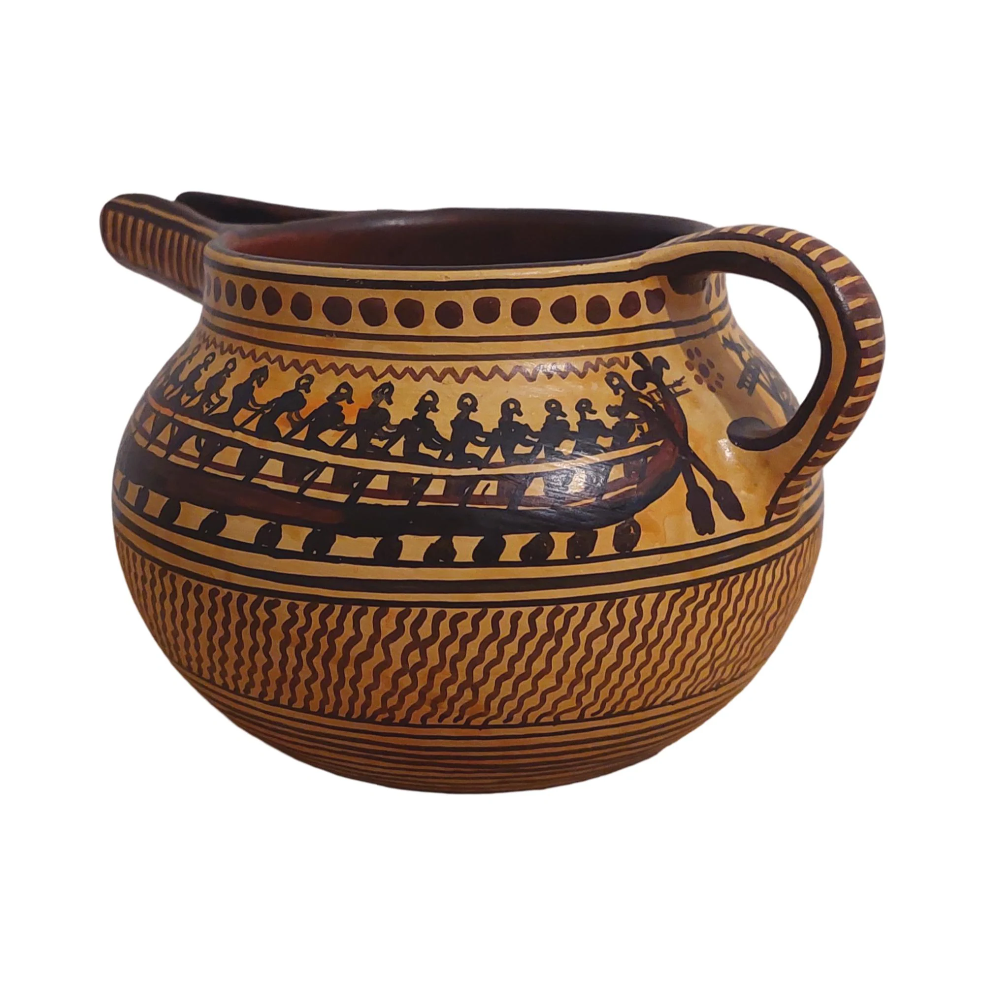 Ancient Greek Geometric Period Ceramic Jug Warship Scene Museum Replica — additional product image 7 from DadArt