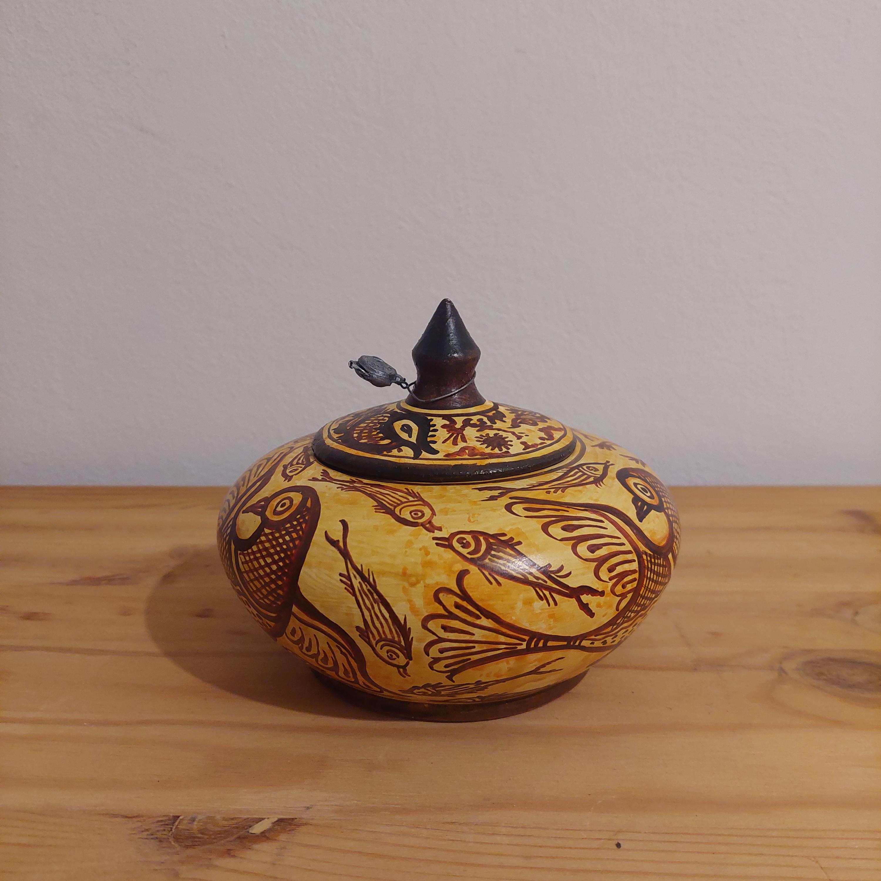 Handmade Minoan Ceramic Pot: Bird & Fish Motif, Ancient Greek Art — additional product image 2 from DadArt