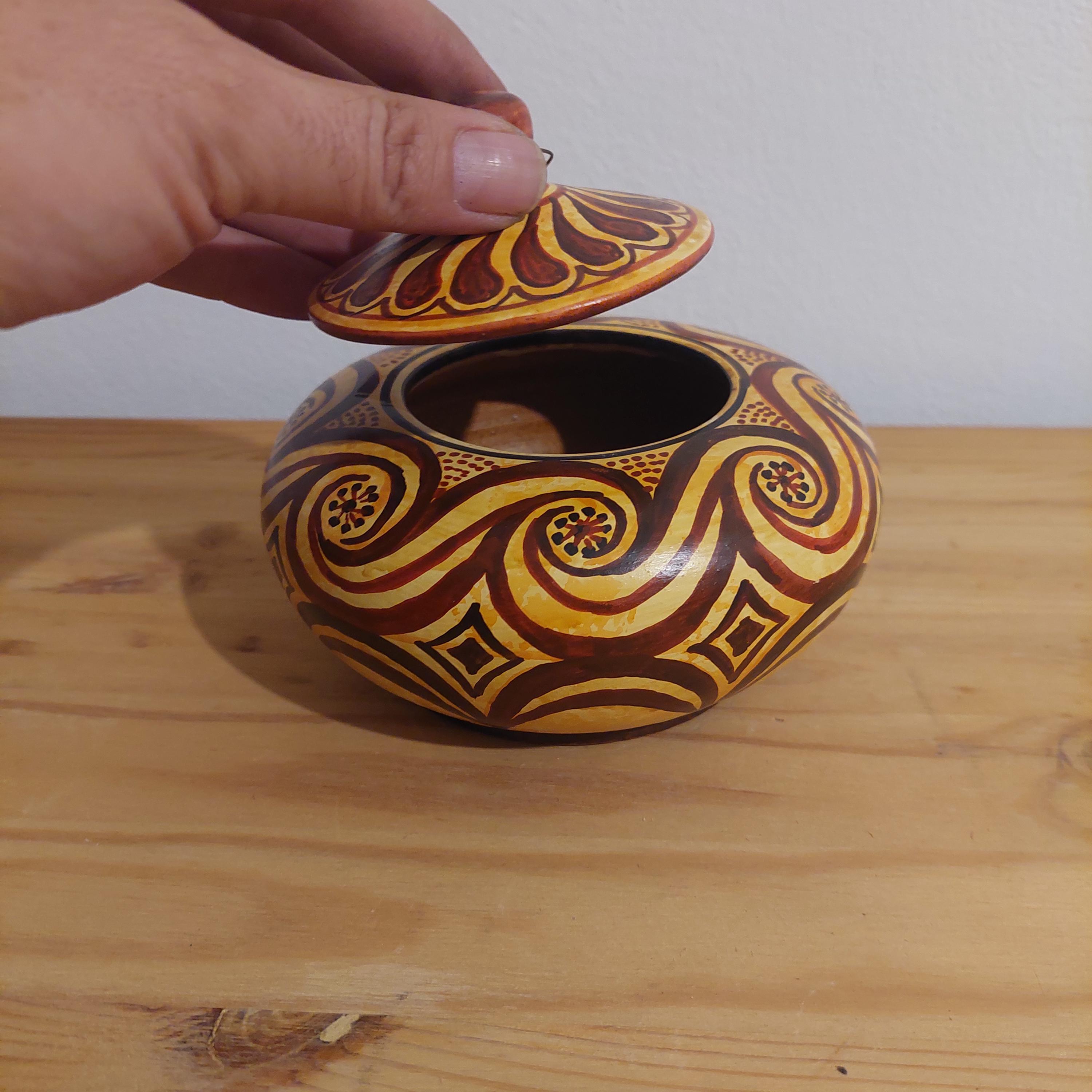 Handmade Greek Ceramic Box: Wave Motif Jewelry Holder — additional product image 6 from DadArt