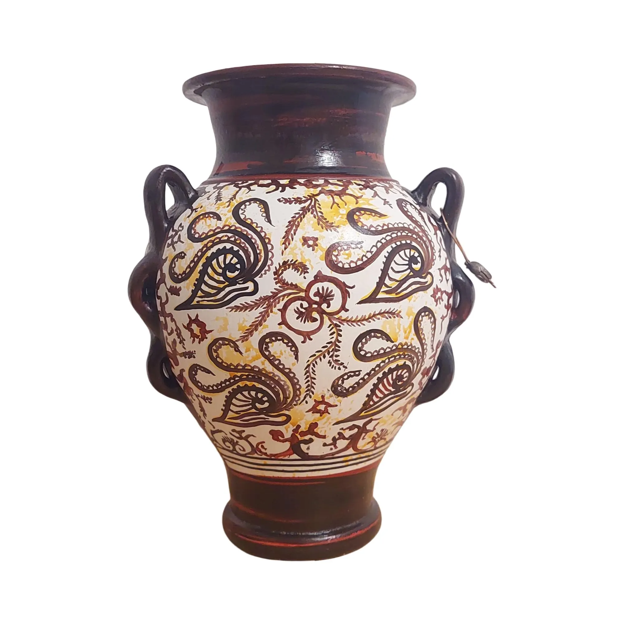Minoan Style Vase Handmade Ceramic Pottery Ancient Greek Amphora Octopus Art — additional product image 3 from DadArt