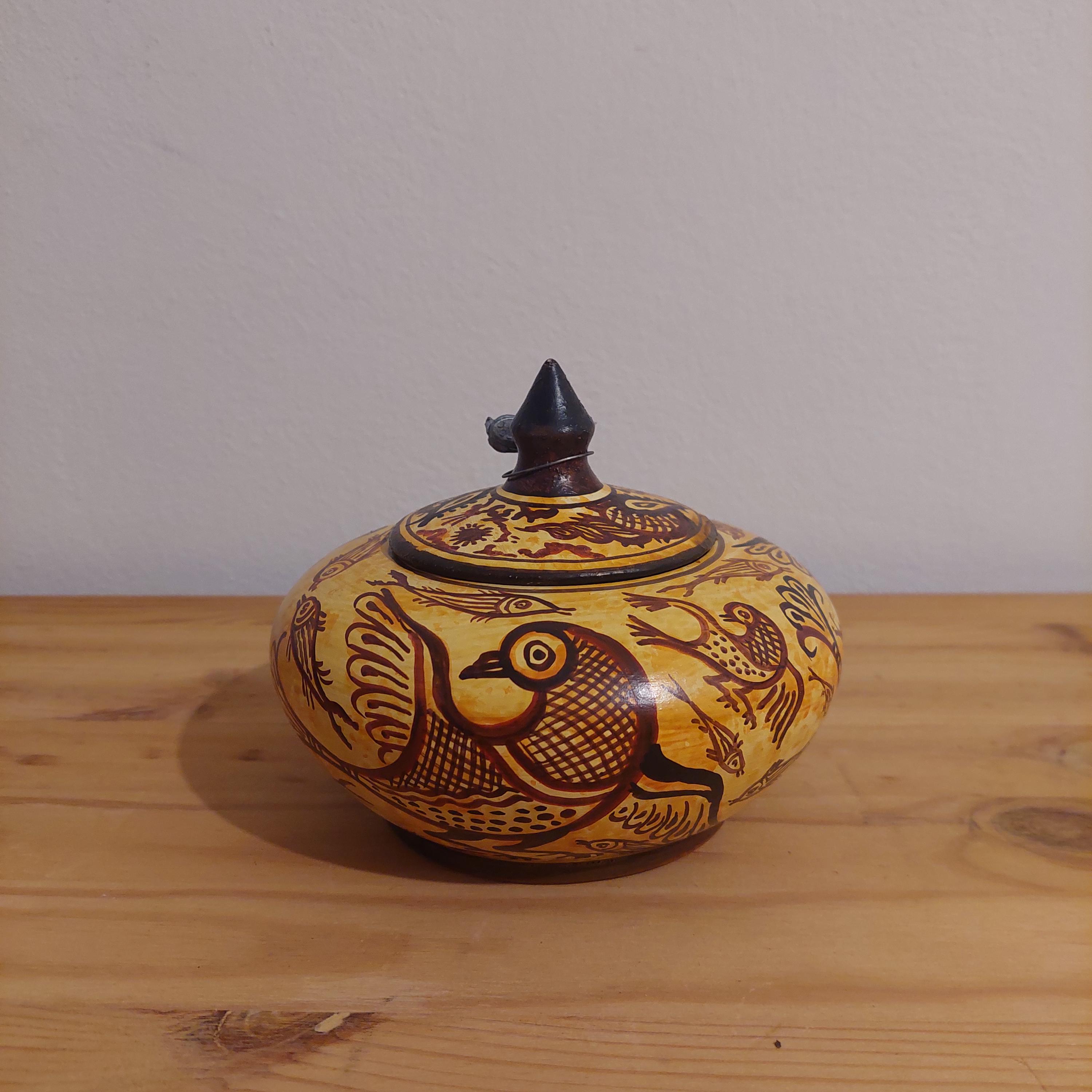 Handmade Minoan Ceramic Pot: Bird & Fish Motif, Ancient Greek Art — additional product image 5 from DadArt