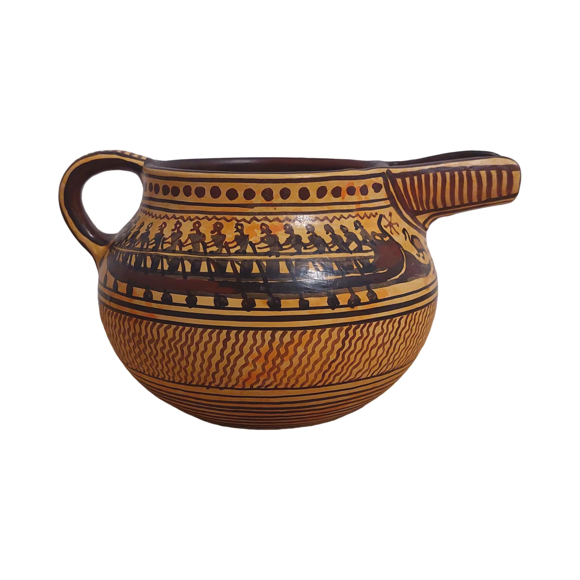 Ancient Greek Geometric Period Ceramic Jug Warship Scene Museum Replica — additional product image 5 from DadArt
