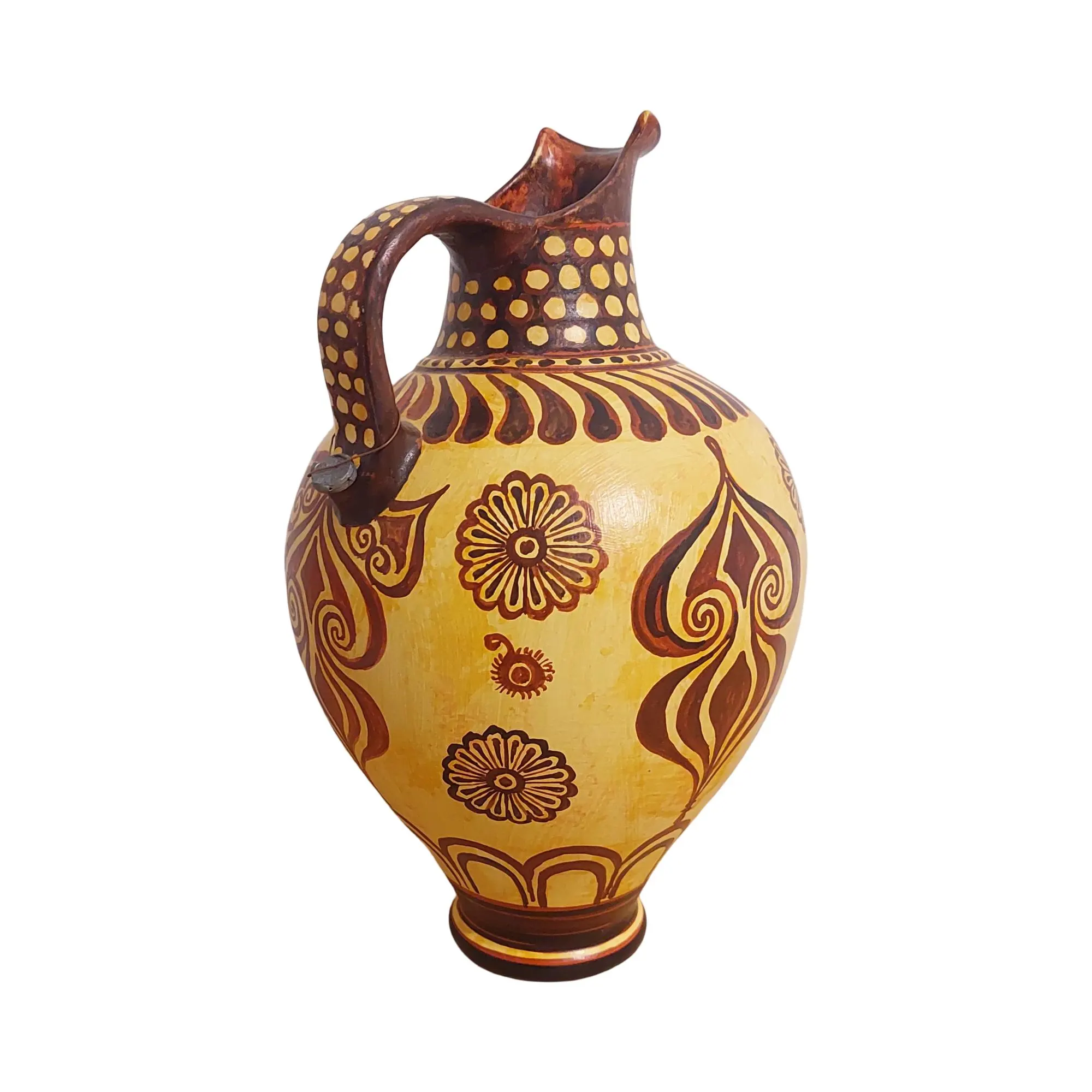 Minoan Floral Style Ceramic Oinochoe Vase Ancient Greece Rosettes — additional product image 5 from DadArt