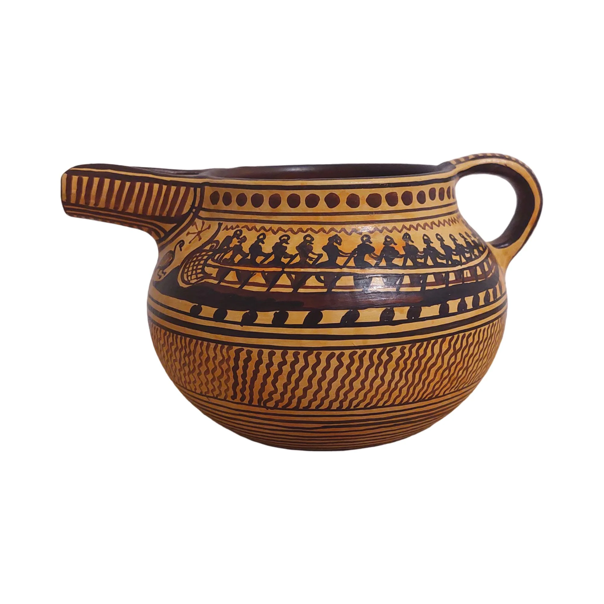 Ancient Greek Geometric Period Ceramic Jug Warship Scene Museum Replica — additional product image 2 from DadArt