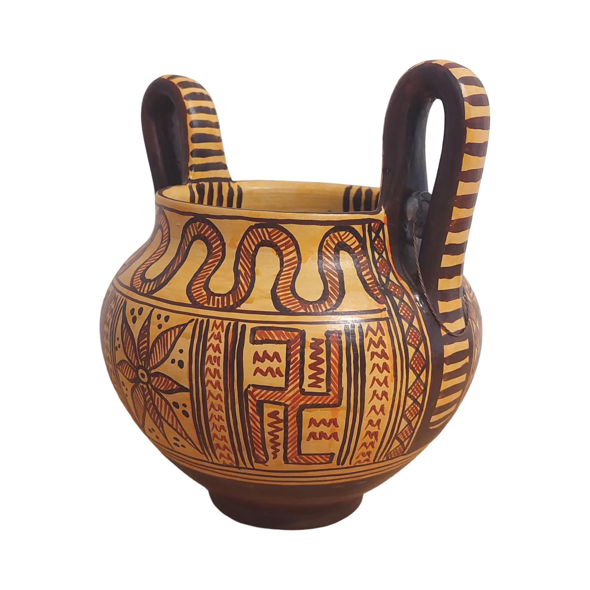 Geometric Kantharos Two Handled Ceramic Cup Ancient Greece Museum Replica — additional product image 3 from DadArt