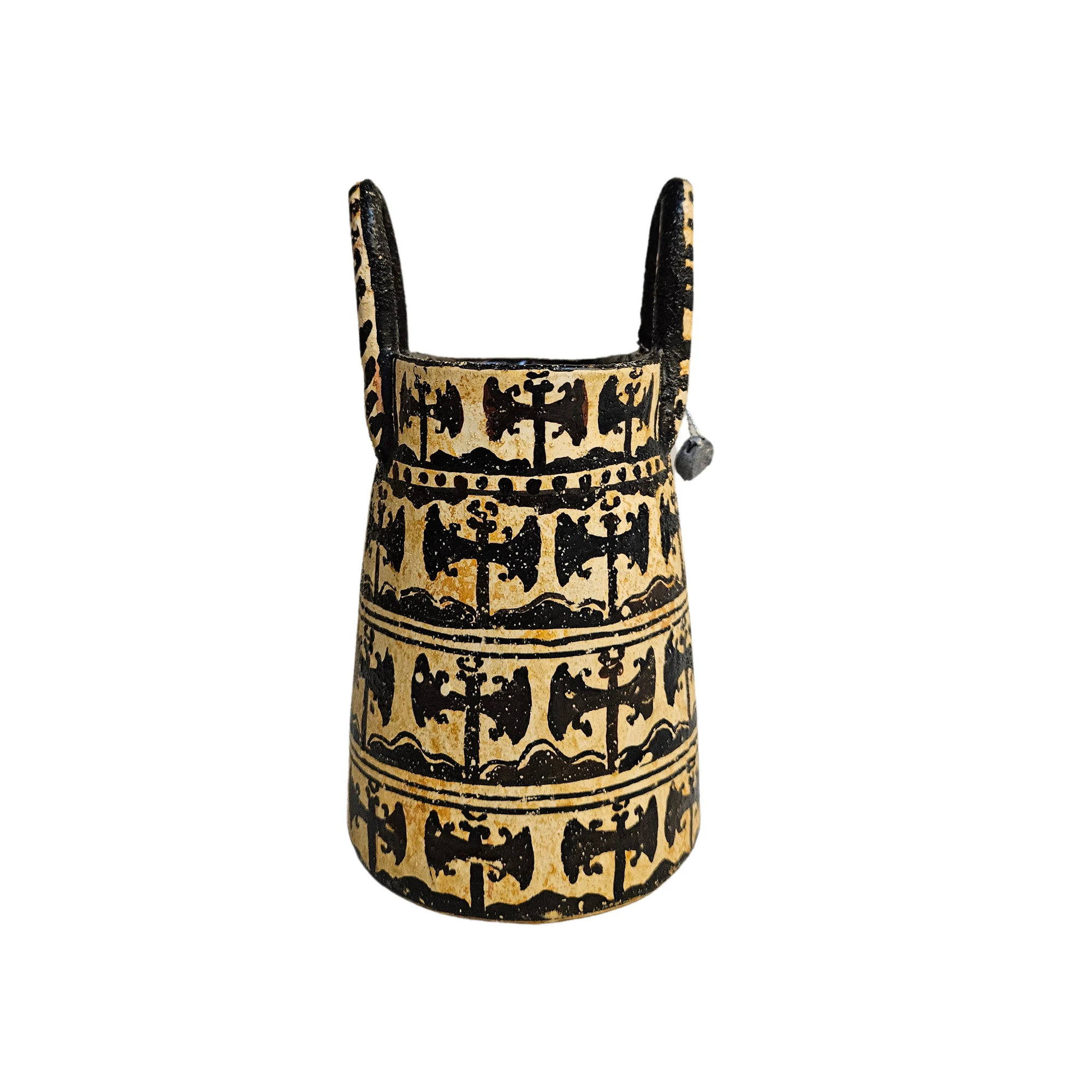 Basket Vessel Minoan Period Greek Ceramic Terracotta Vase Hand Painted — additional product image 3 from DadArt