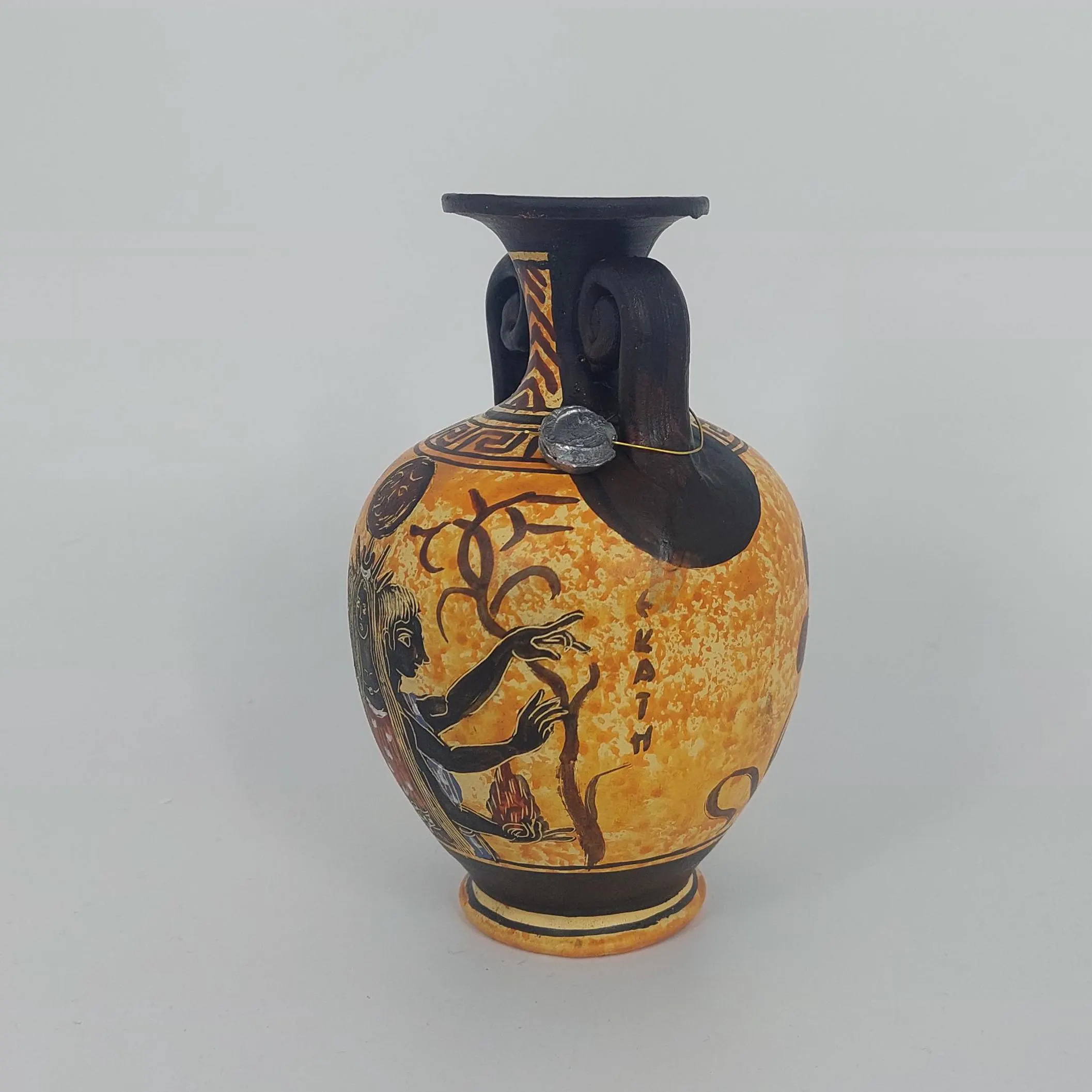 Hecate Goddess Amphora Vessel Greek Ceramic Terracotta Hand Painted Unique Piece 14cm — additional product image 5 from DadArt
