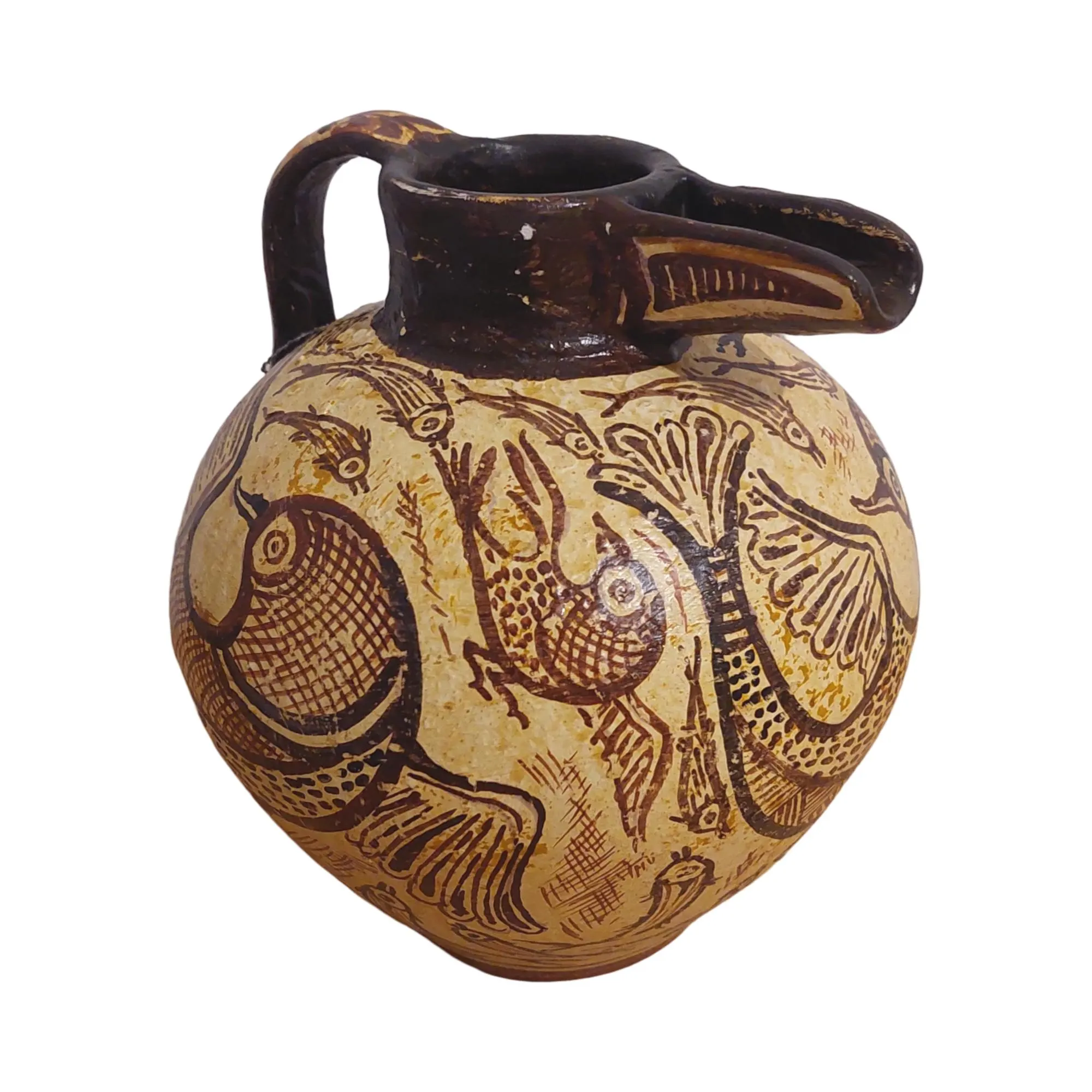 Geometric Bird Oinochoe Ceramic Jug Vase Ancient Greek Museum Exact Replica — additional product image 7 from DadArt