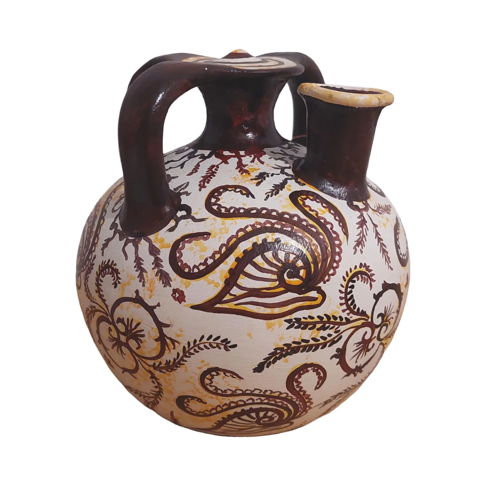 Minoan Floral Style Double Handled Ceramic Jug Vase Ancient Greece — additional product image 5 from DadArt