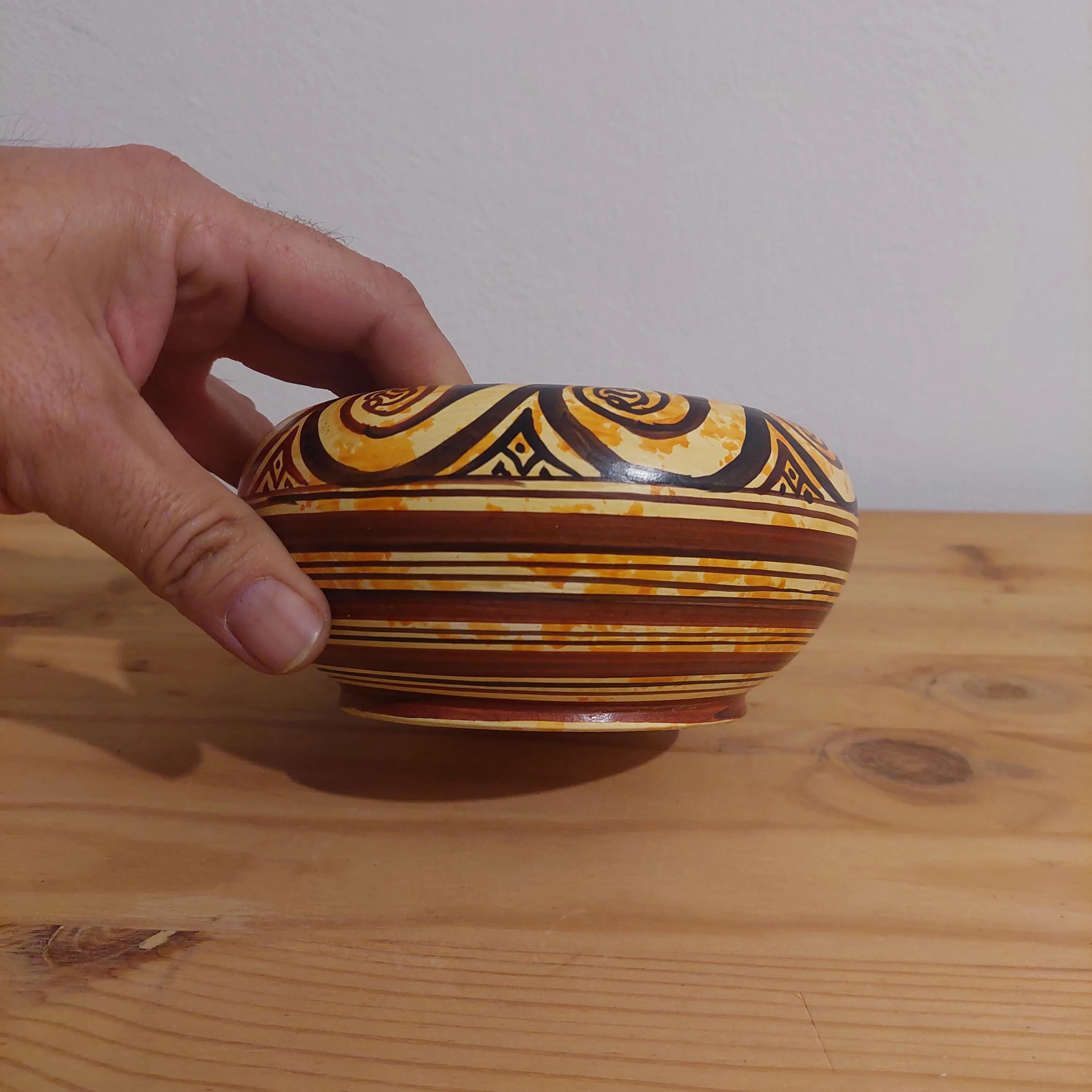 Handmade Minoan Wave Ceramic Bowl: Mediterranean Decor — additional product image 5 from DadArt