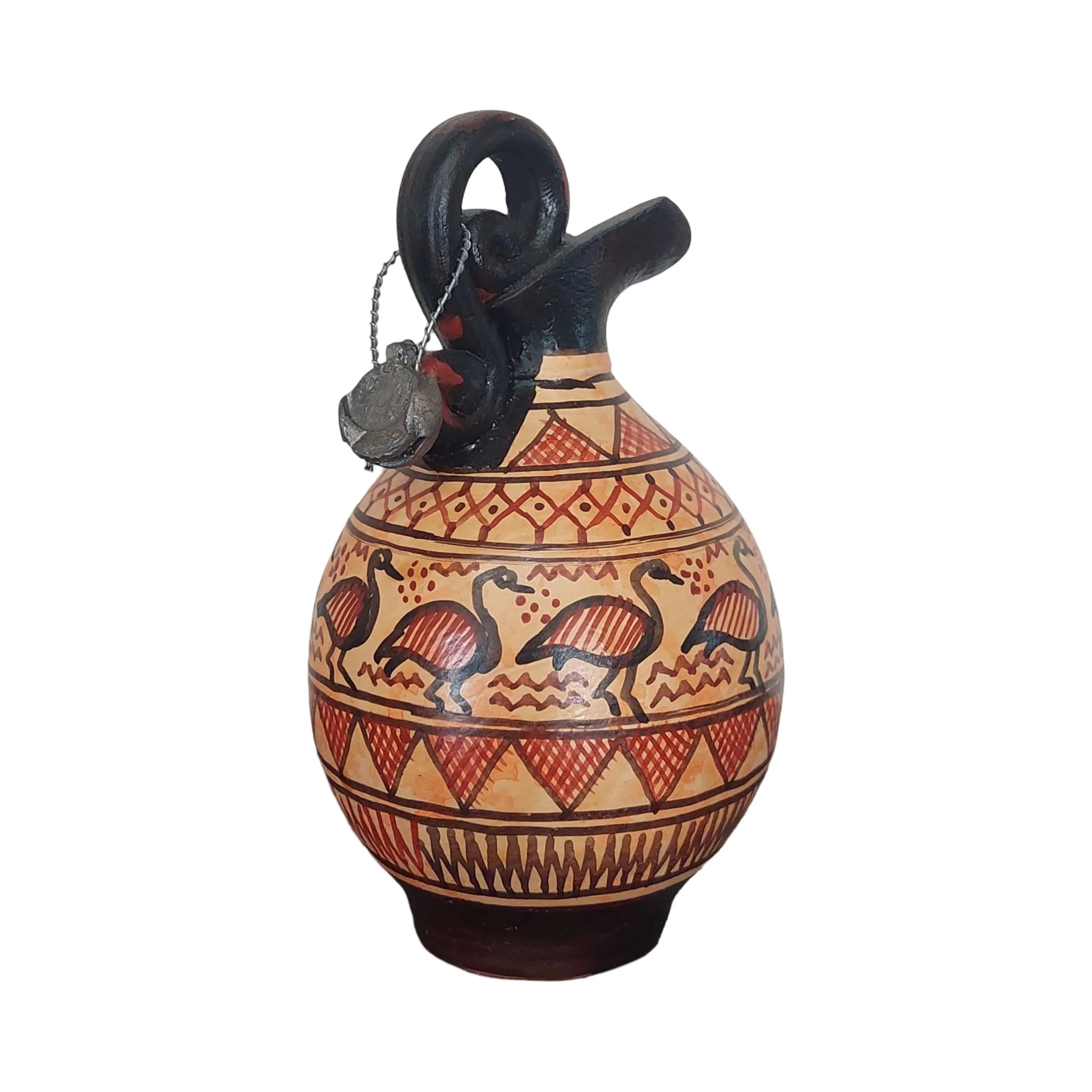 Miniature Greek Amphora With Duck Motif Handpainted Ceramic Vase — additional product image 4 from DadArt