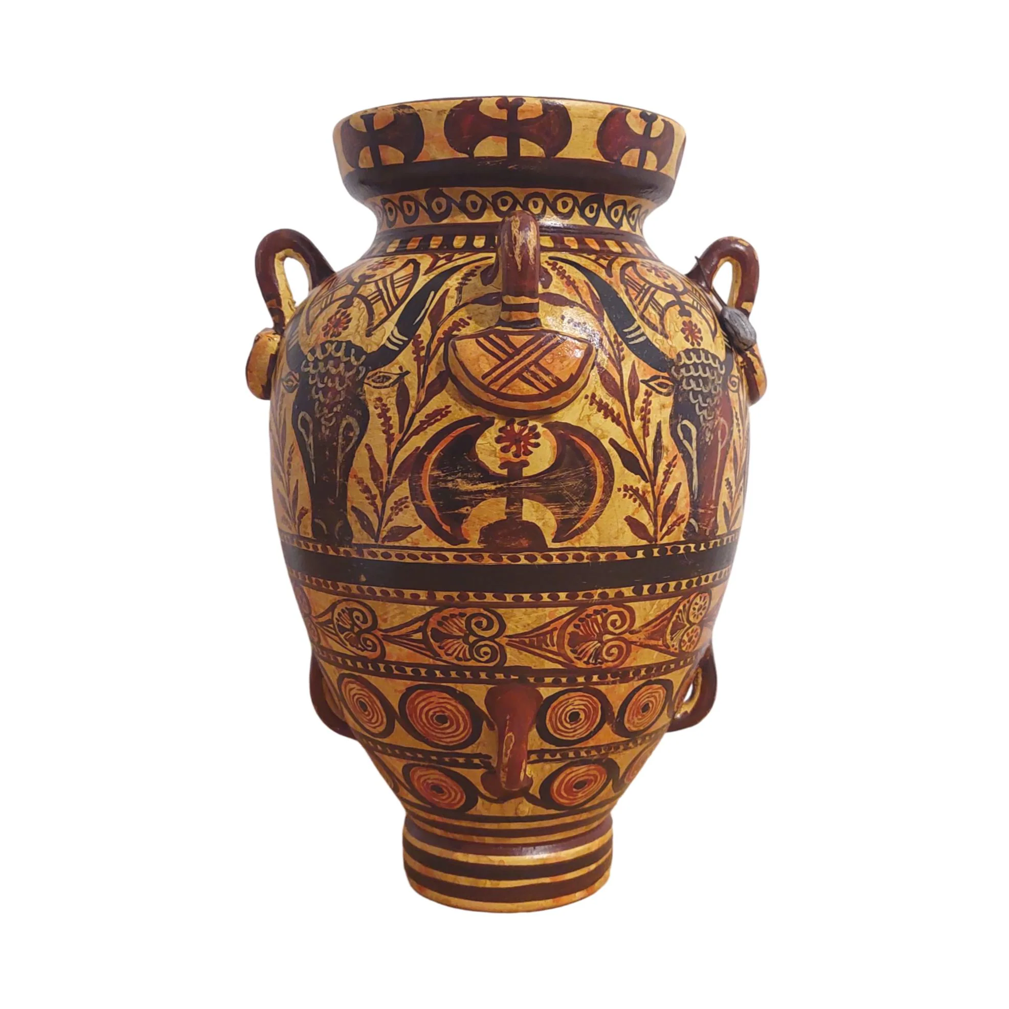 Minoan Bull Head Amphora Ceramic Vase Ancient Greece Knossos Double Axe Pattern — additional product image 6 from DadArt