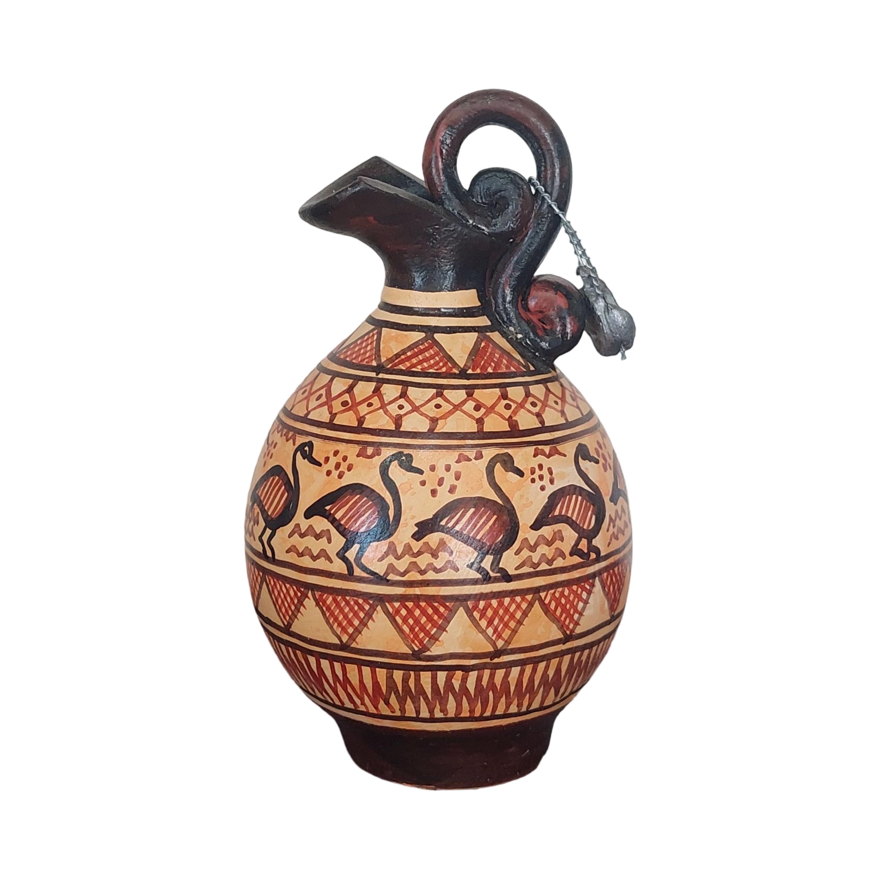 Miniature Greek Amphora With Duck Motif Handpainted Ceramic Vase — additional product image 6 from DadArt