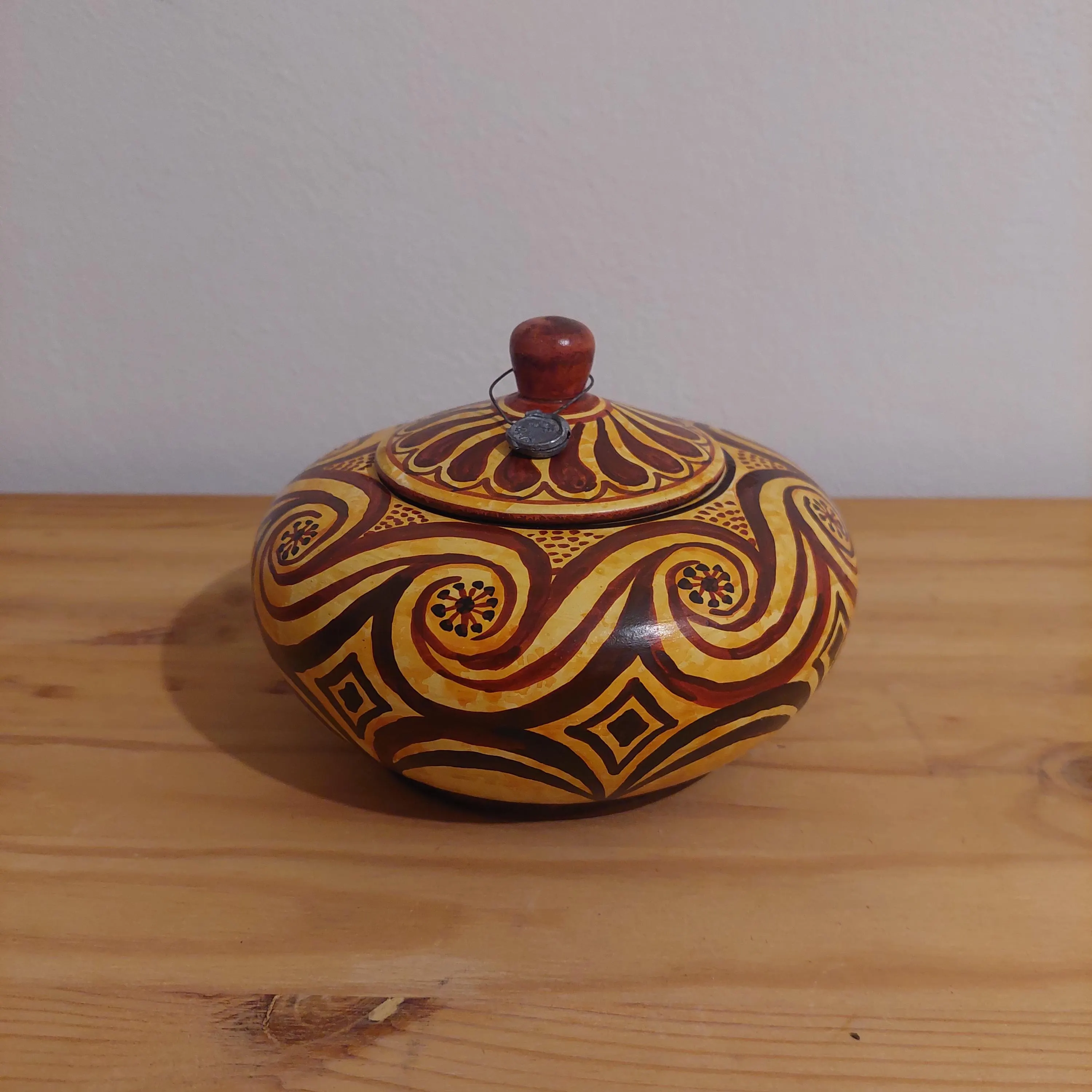 Handmade Greek Ceramic Box: Wave Motif Jewelry Holder — additional product image 2 from DadArt