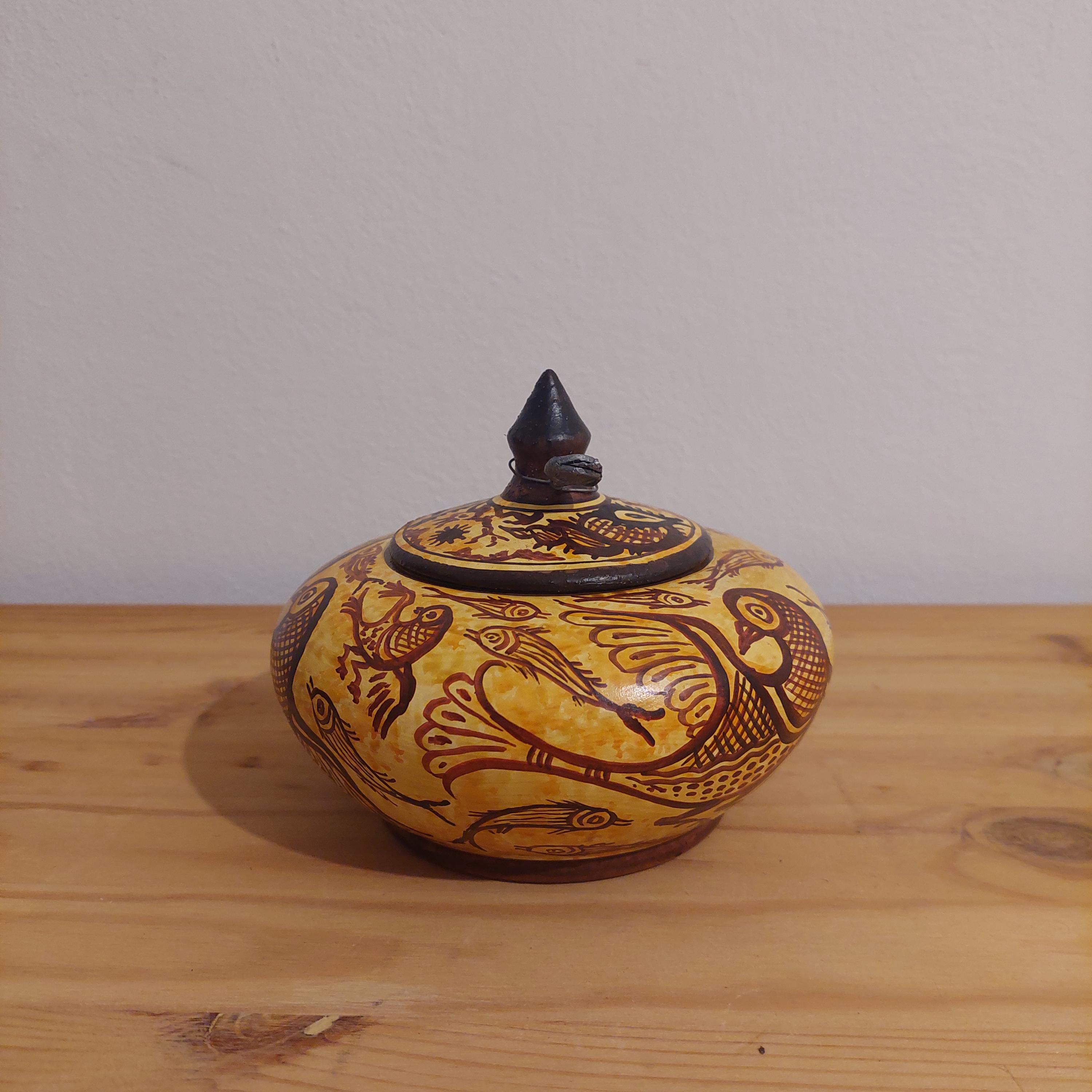 Handmade Minoan Ceramic Pot: Bird & Fish Motif, Ancient Greek Art — additional product image 6 from DadArt