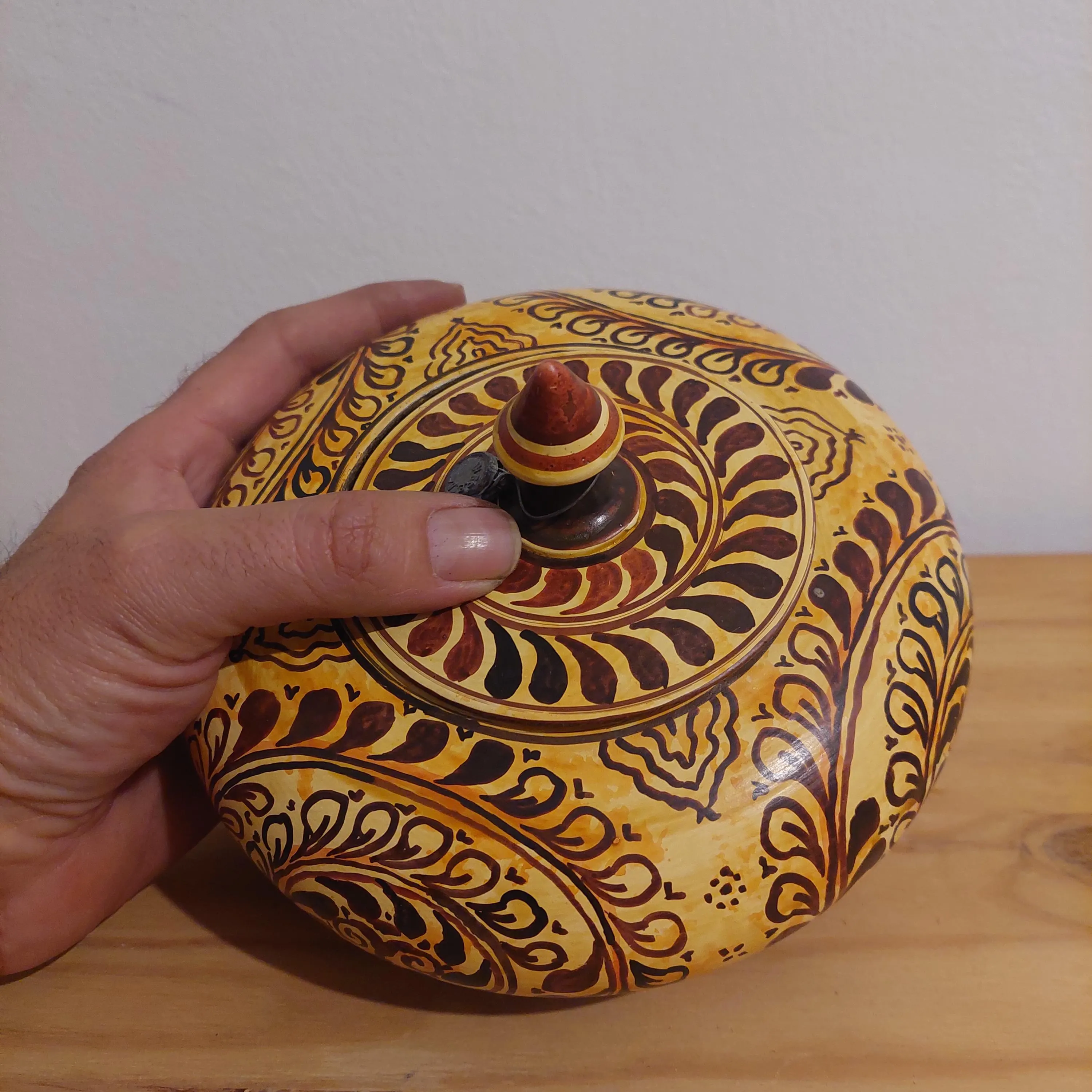Handmade Ceramic Jewelry Box: Greek Floral Trinket Jar — additional product image 6 from DadArt