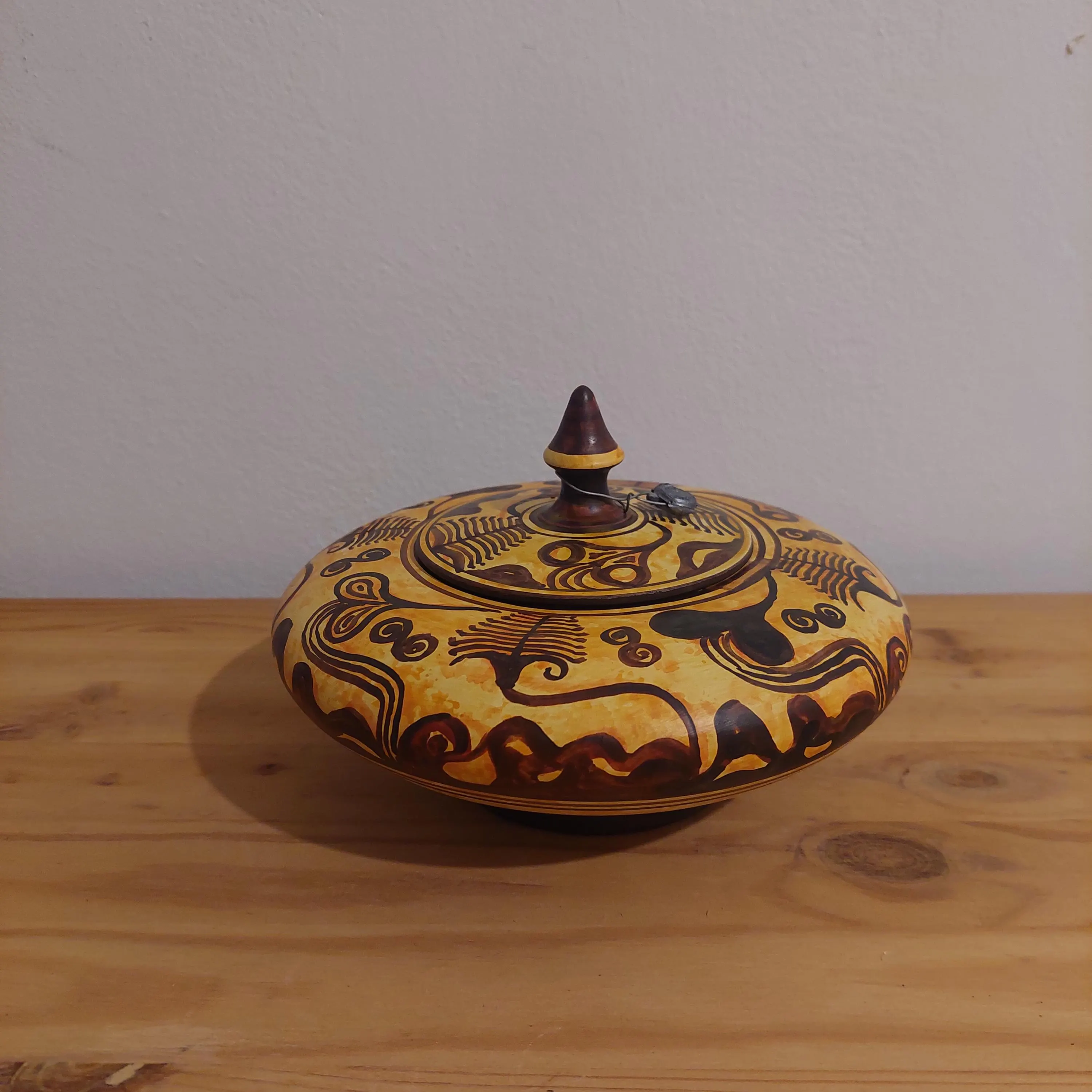 Handmade Ceramic Jewelry Box: Minoan Style Trinket Jar — additional product image 2 from DadArt