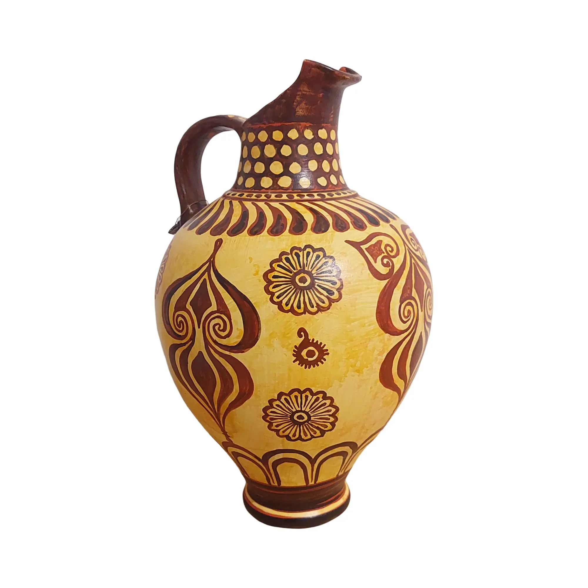 Minoan Floral Style Ceramic Oinochoe Vase Ancient Greece Rosettes — additional product image 3 from DadArt