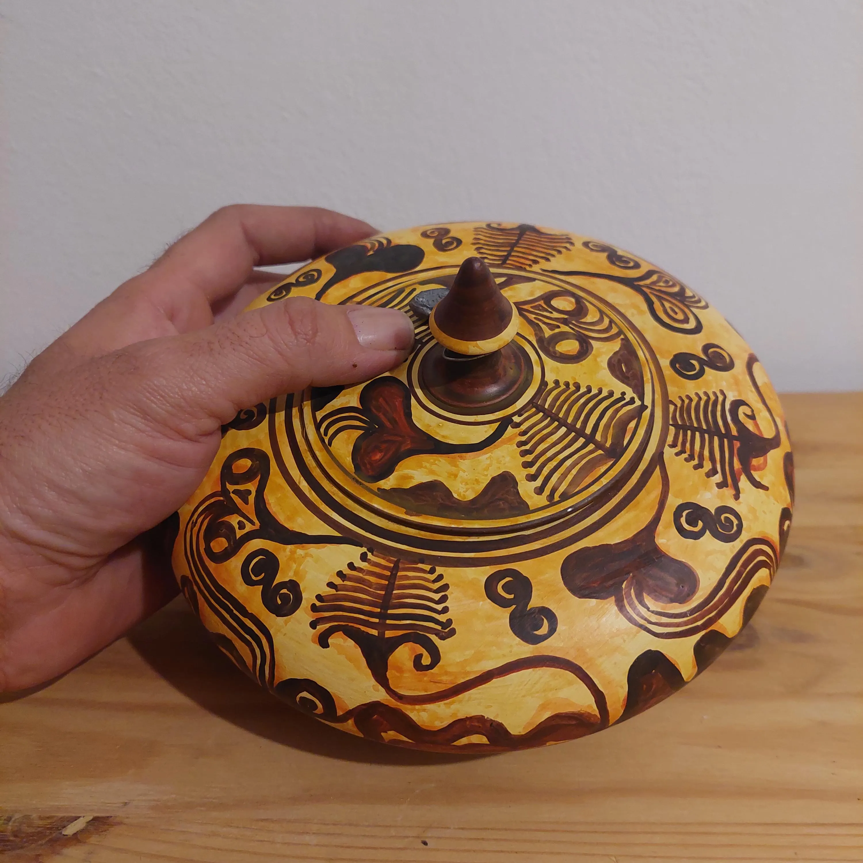 Handmade Ceramic Jewelry Box: Minoan Style Trinket Jar — additional product image 7 from DadArt