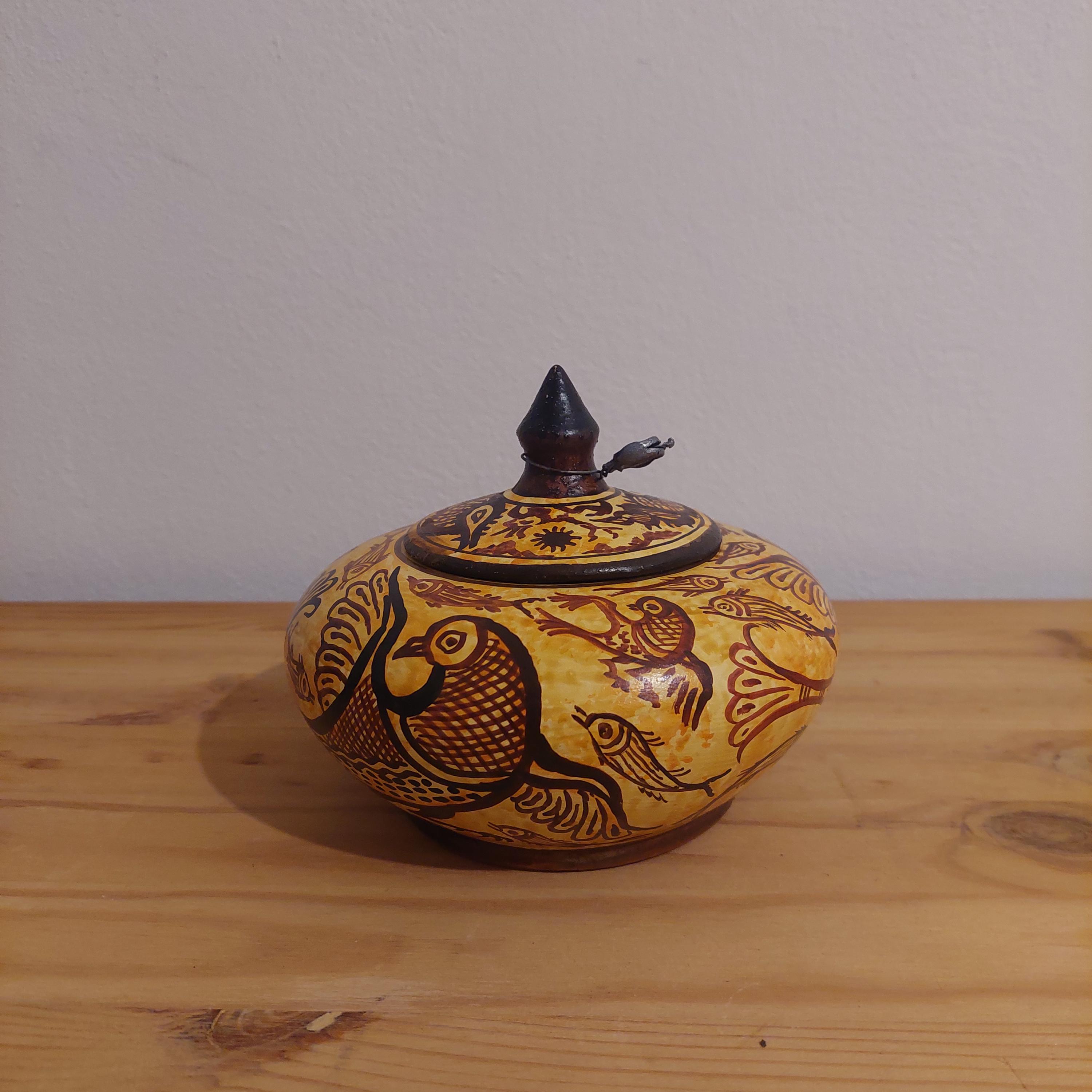 Handmade Minoan Ceramic Pot: Bird & Fish Motif, Ancient Greek Art — additional product image 7 from DadArt