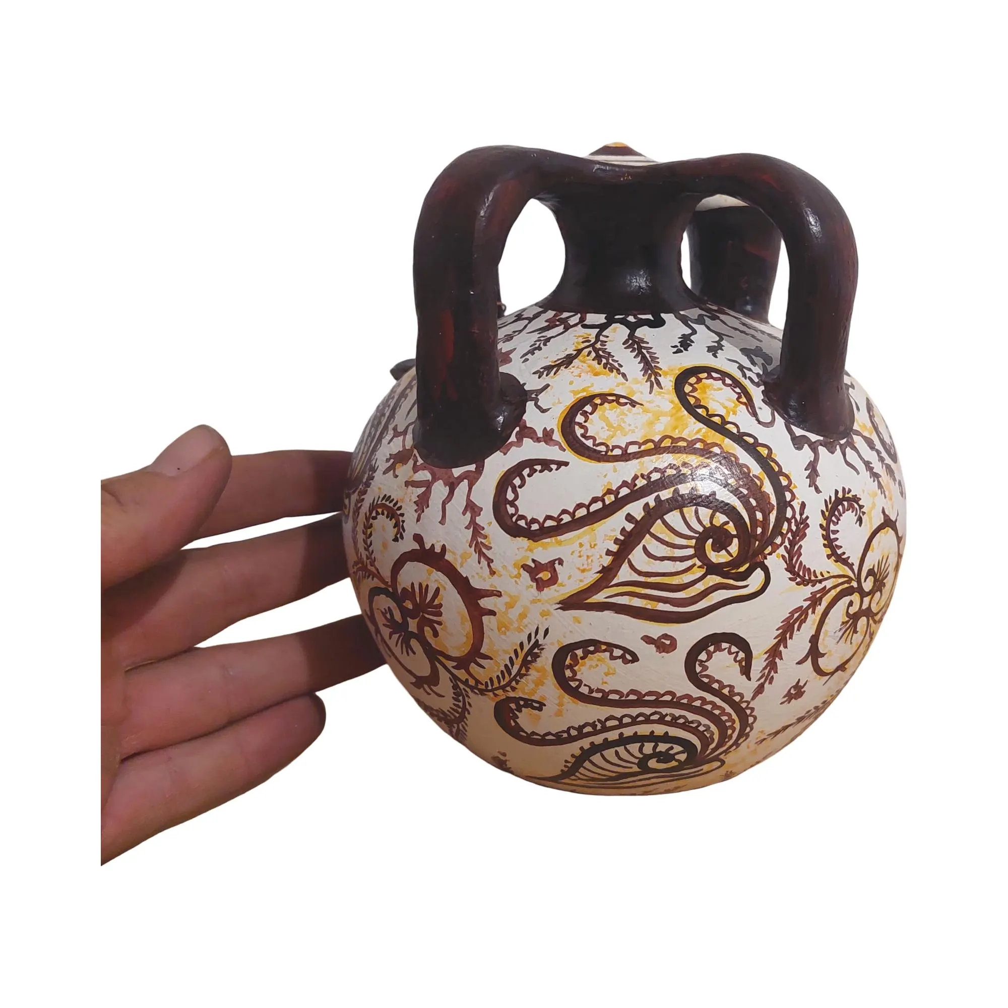 Minoan Floral Style Double Handled Ceramic Jug Vase Ancient Greece — additional product image 6 from DadArt