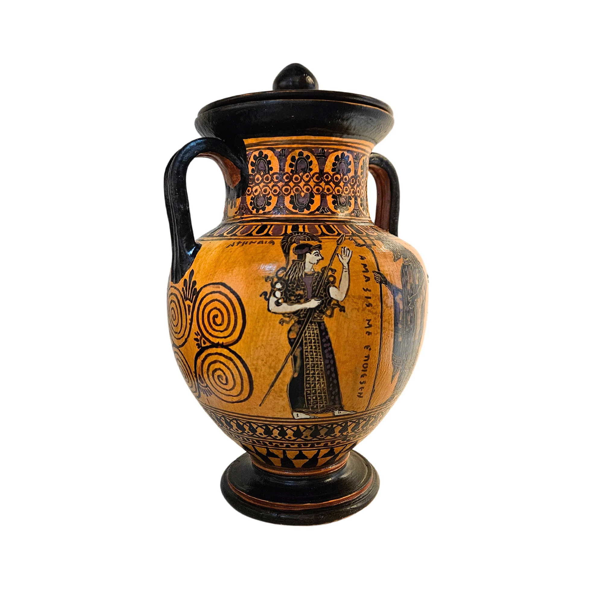 Athena with Poseidon God Amphora Vase Ancient Greek Pottery Ceramic — additional product image 5 from DadArt
