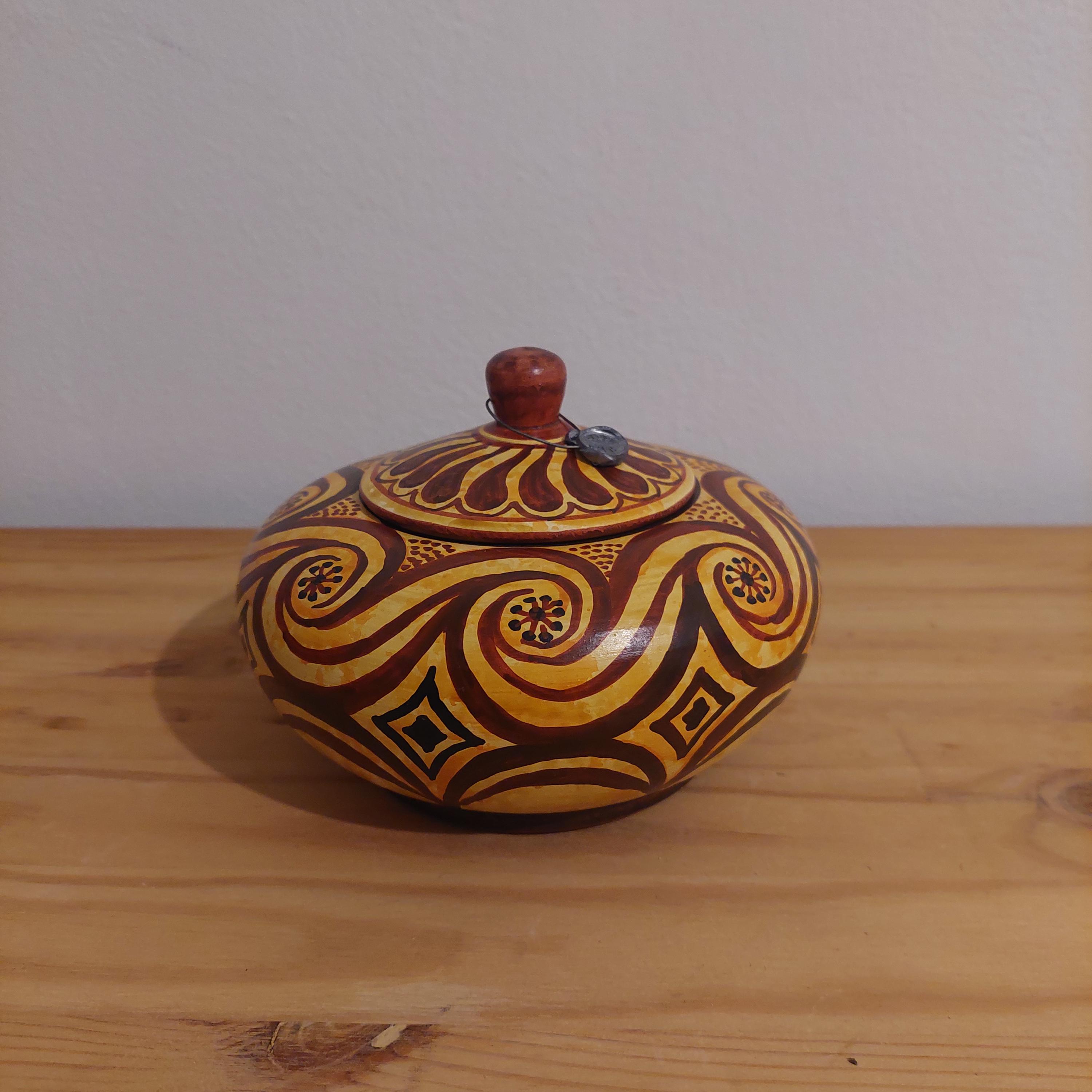 Handmade Greek Ceramic Box: Wave Motif Jewelry Holder — additional product image 3 from DadArt