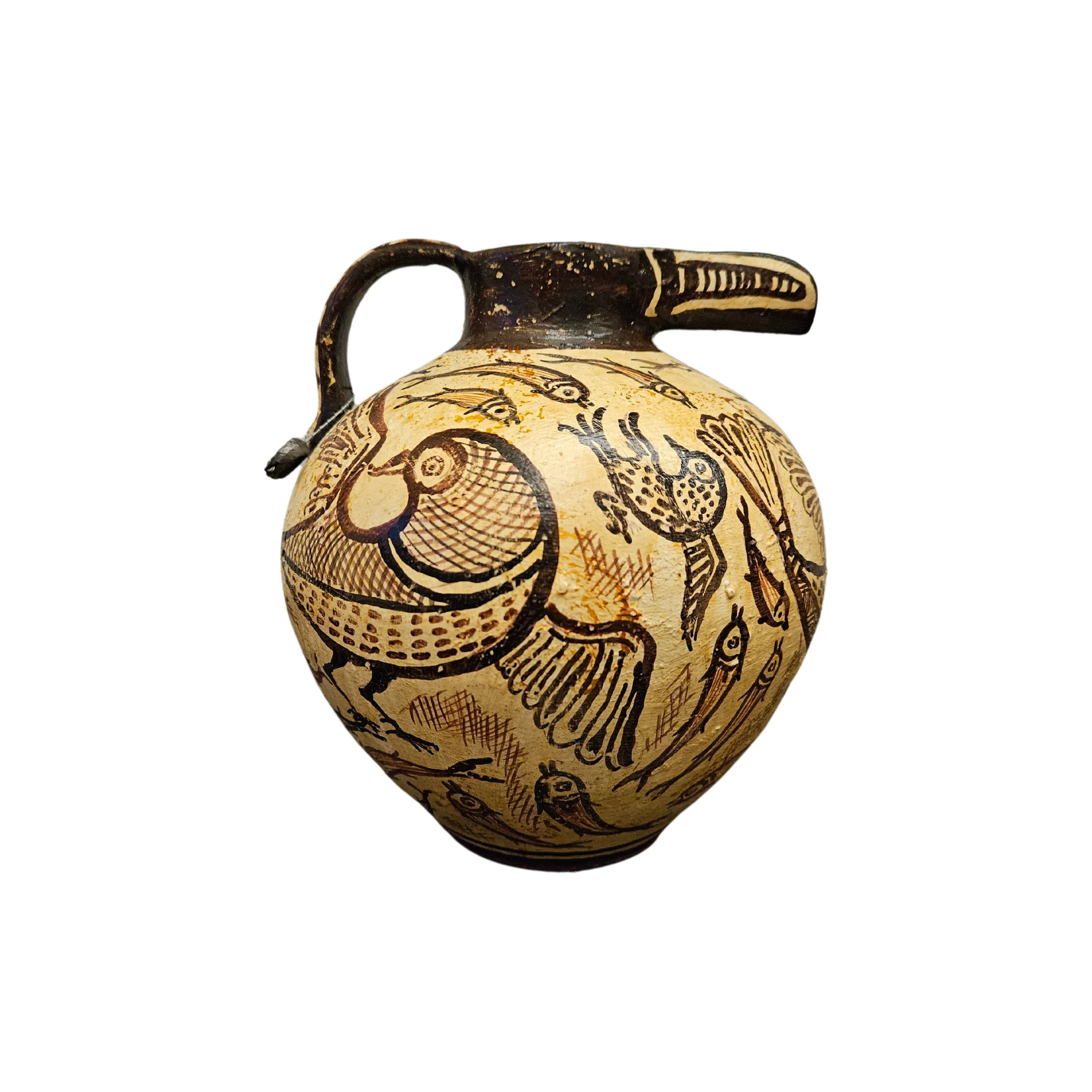 Minoan Period Greek Ceramic Terracotta Bird-shaped vaseVase Hand Painted — additional product image 4 from DadArt