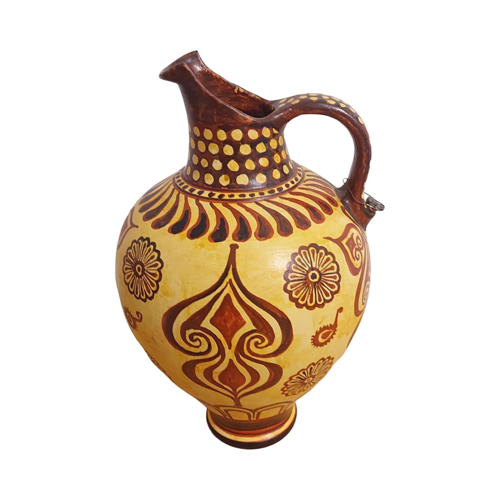 Minoan Floral Style Ceramic Oinochoe Vase Ancient Greece Rosettes — additional product image 7 from DadArt