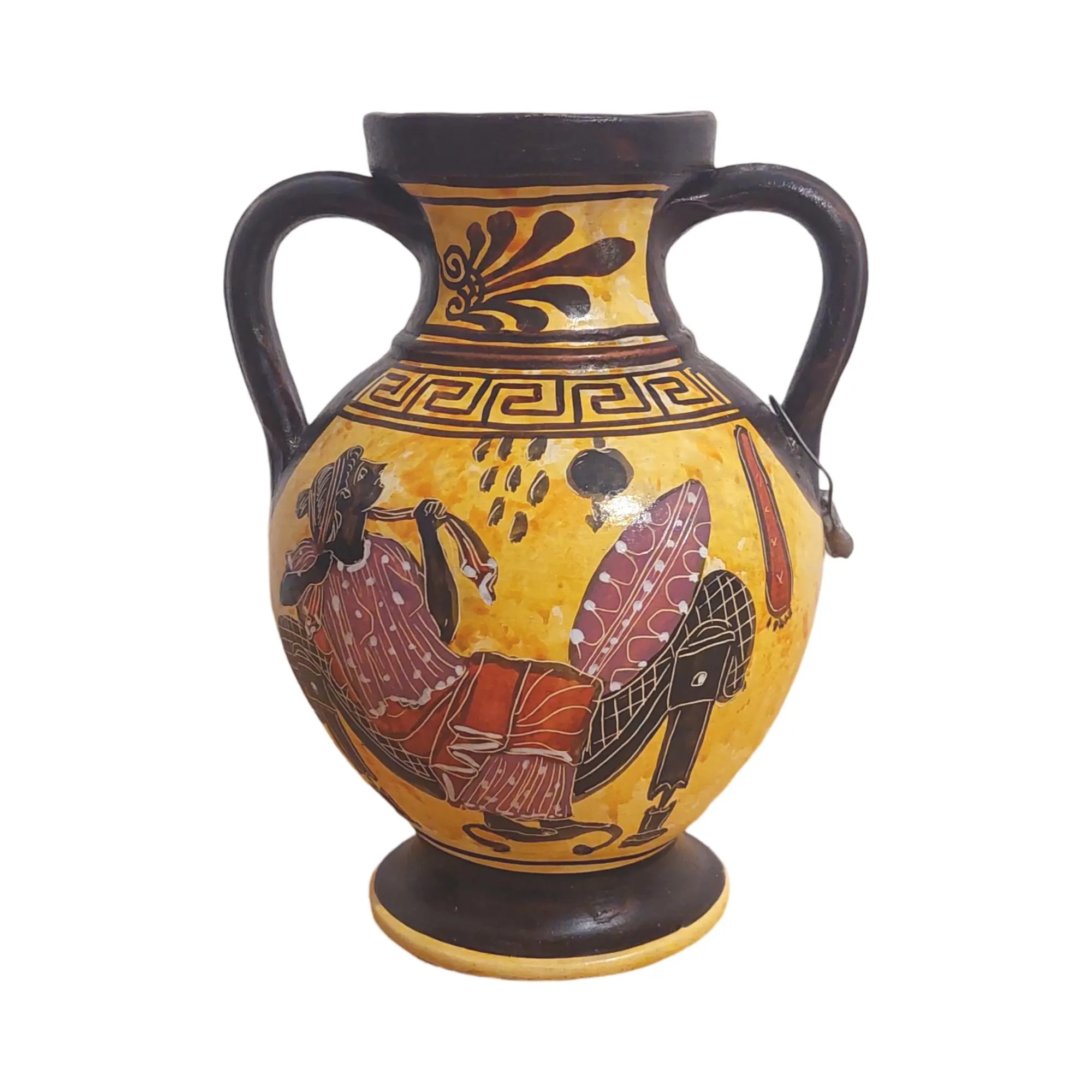Handmade Danae and Zeus Ceramic Amphora: Greek Myth Art