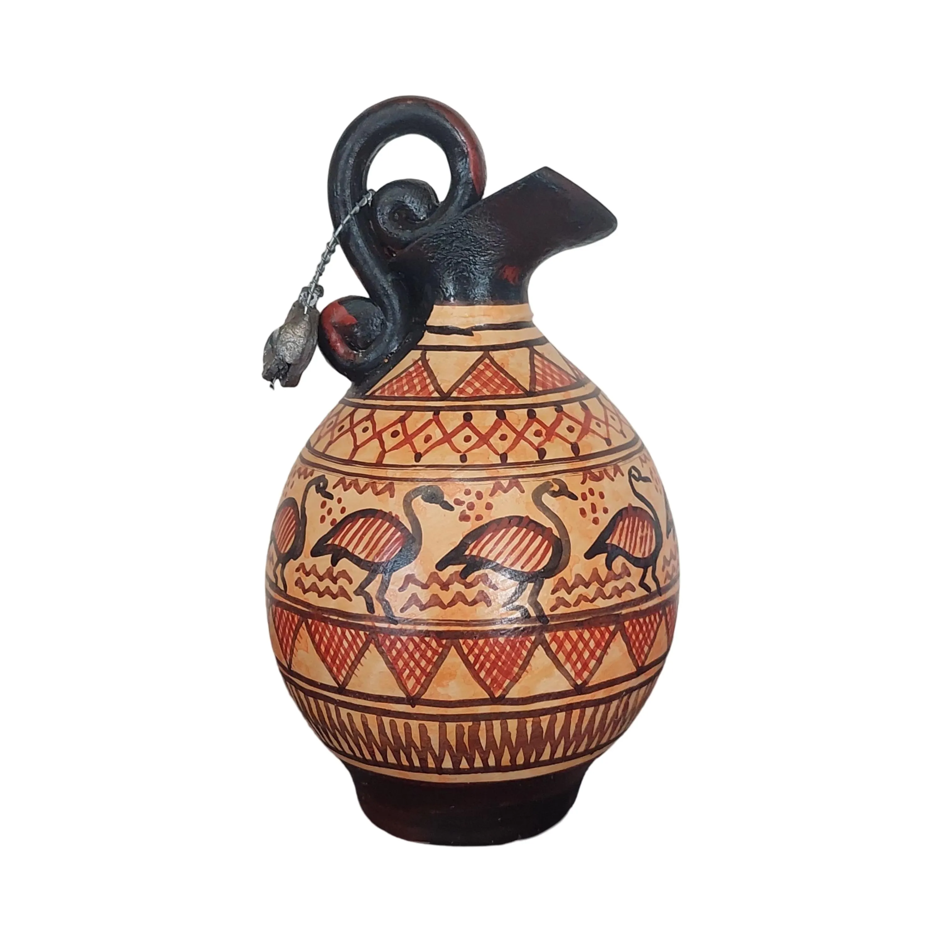 Miniature Greek Amphora With Duck Motif Handpainted Ceramic Vase — additional product image 3 from DadArt