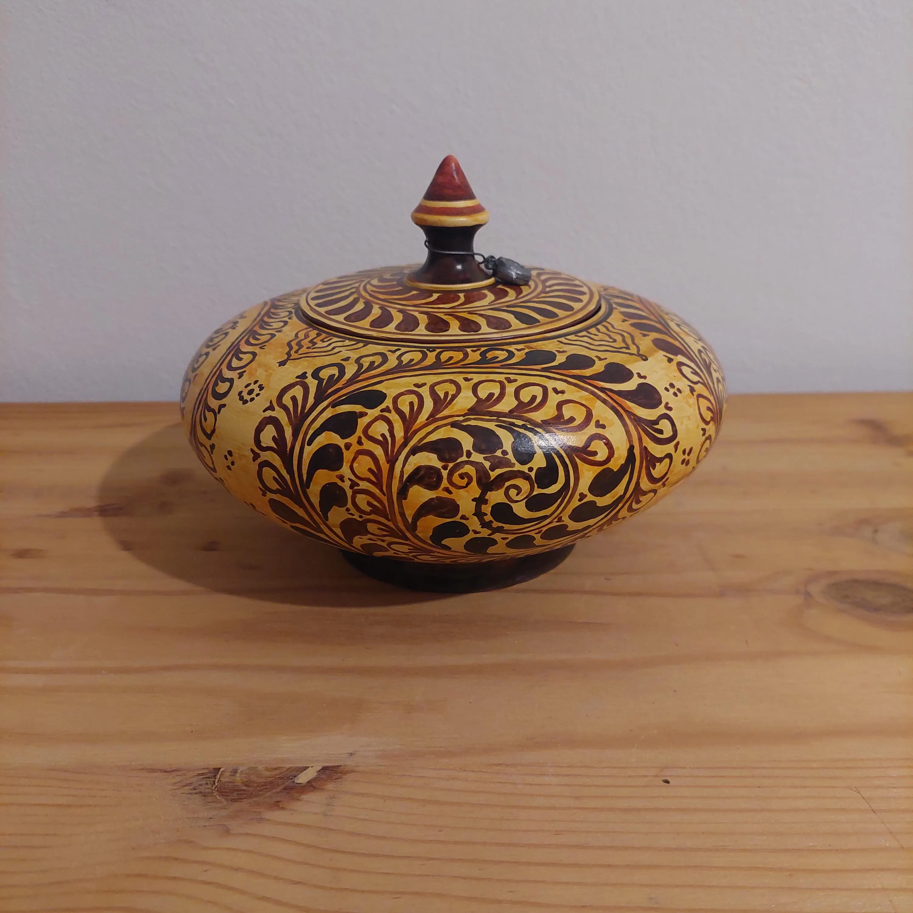 Handmade Ceramic Jewelry Box: Greek Floral Trinket Jar — additional product image 3 from DadArt