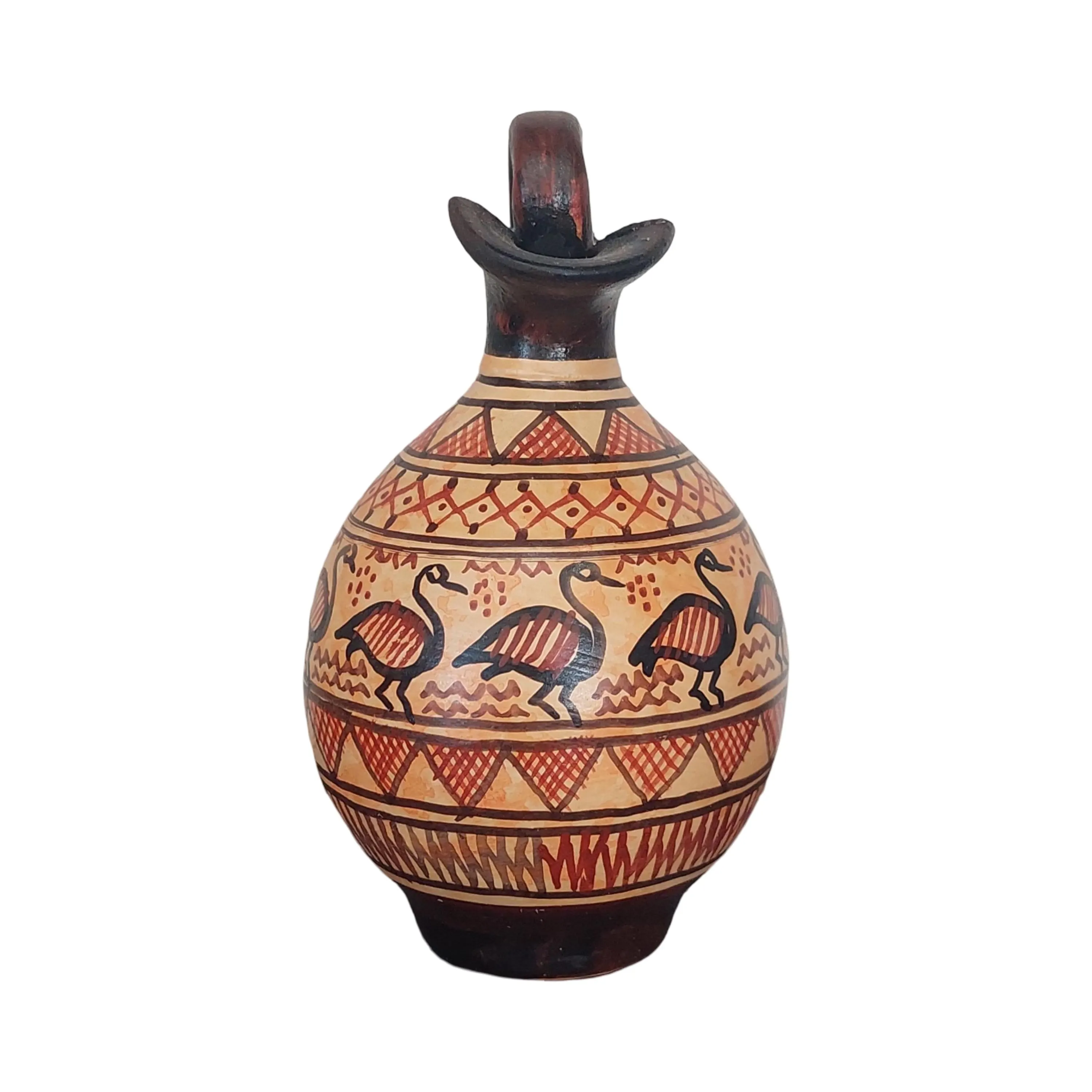 Miniature Greek Amphora With Duck Motif Handpainted Ceramic Vase — additional product image 2 from DadArt