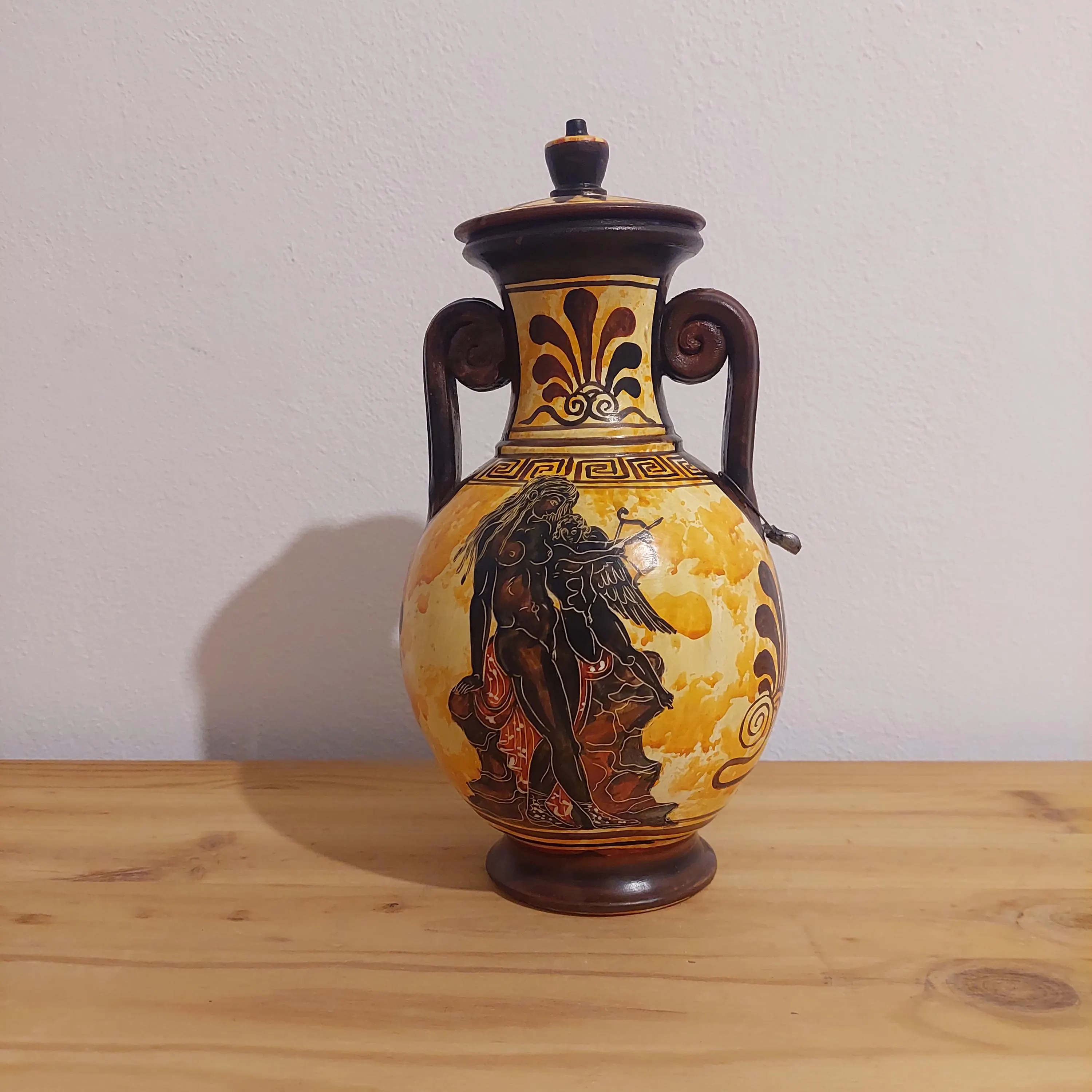Handmade Greek Mythology Ceramic Amphora: Aphrodite & Heroic Battle Vase — additional product image 3 from DadArt