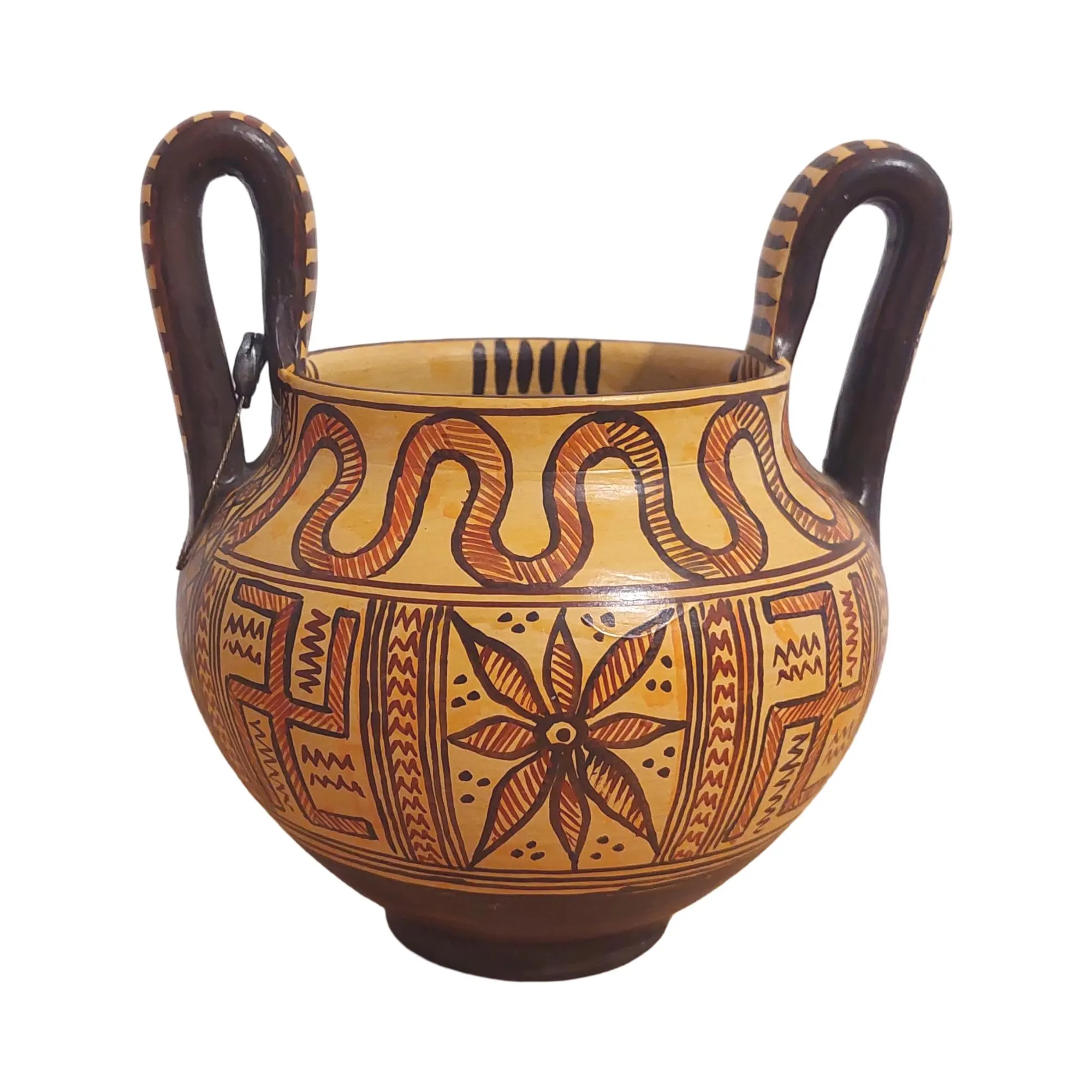 Geometric Kantharos Two Handled Ceramic Cup Ancient Greece Museum Replica — additional product image 5 from DadArt