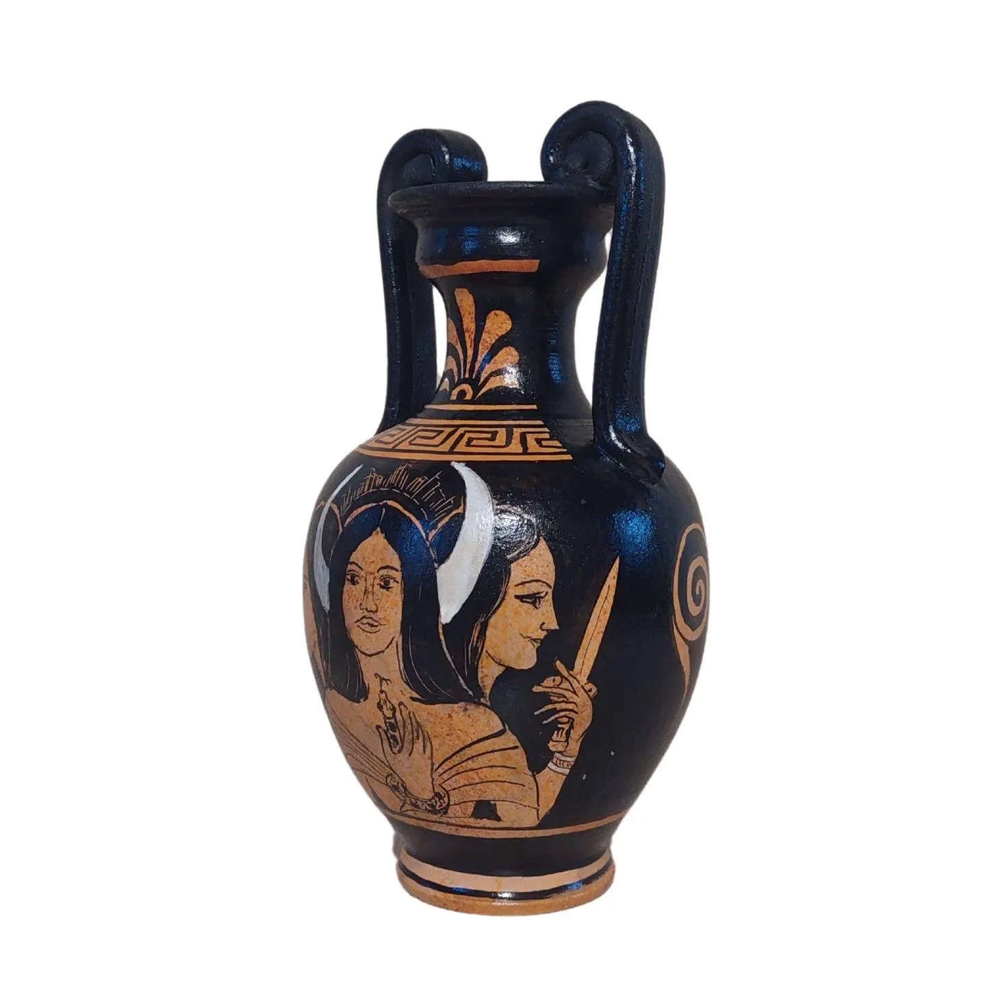 Hecate Triple Goddess Amphora Vessel Greek Ceramic Terracotta Handmade Vase Unique Piece 17cm — additional product image 6 from DadArt
