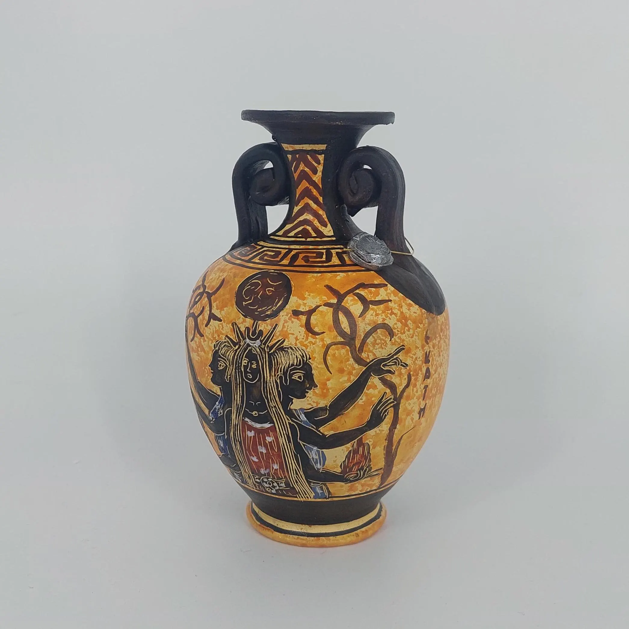 Hecate Goddess Amphora Vessel Greek Ceramic Terracotta Hand Painted Unique Piece 14cm — additional product image 6 from DadArt