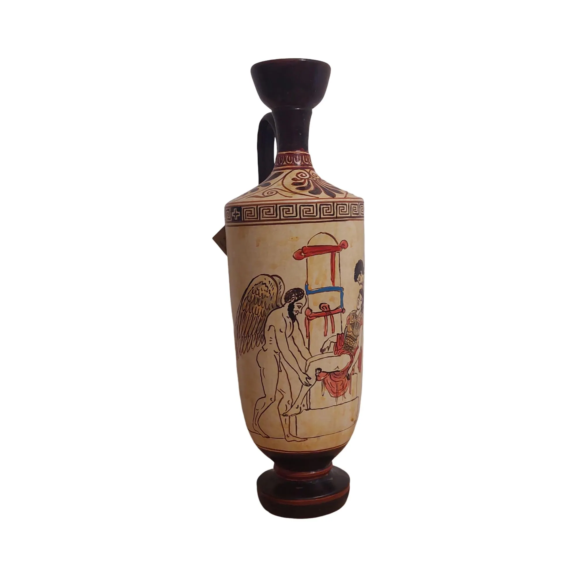Greek Lekythos Funeral Vase Handmade Ceramic Pottery Ancient Mythology Art — additional product image 2 from DadArt