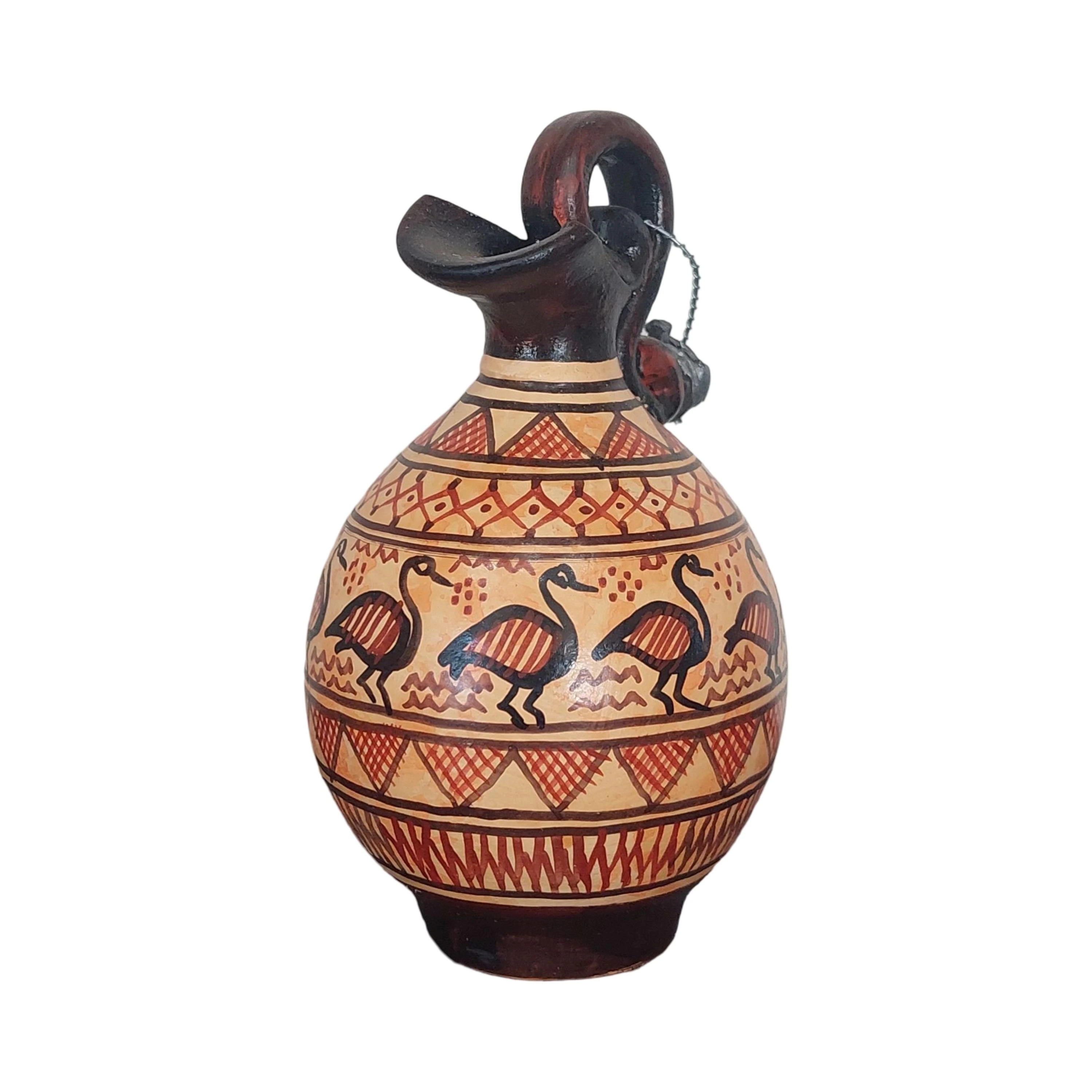 Miniature Greek Amphora With Duck Motif Handpainted Ceramic Vase — additional product image 7 from DadArt