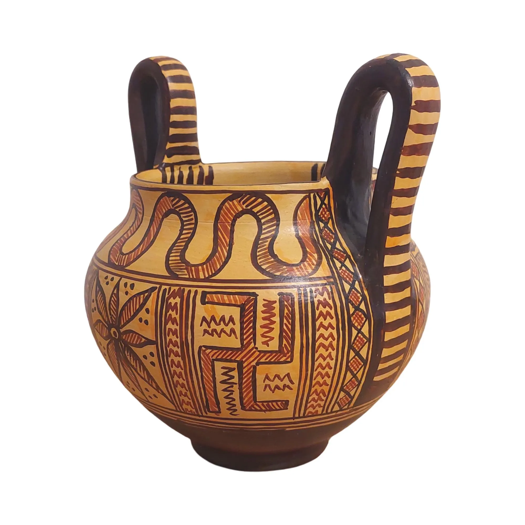 Geometric Kantharos Two Handled Ceramic Cup Ancient Greece Museum Replica — additional product image 6 from DadArt